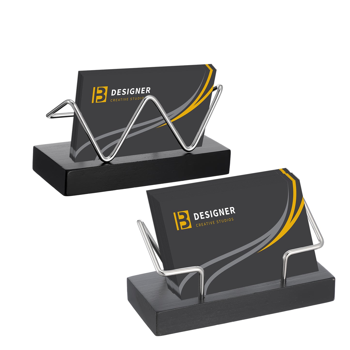 Sibba Business Card Holder Desk Display Stand Post Business Postcard Craft Show Flyer Wall Mount Catalog Case Owner Presentacion Decoration Appointment Reminder Office Organizers(W(Black))