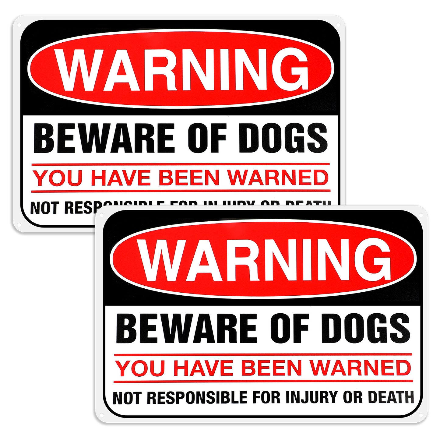 2 Pcs Beware of Dog Sign Property No Trespassing Dog Warning Signs Rust Free Aluminum Warning Sign High Reflective Film Tin Signs Business Driveway Alert for Fence Door Gate Garden Yard Decor