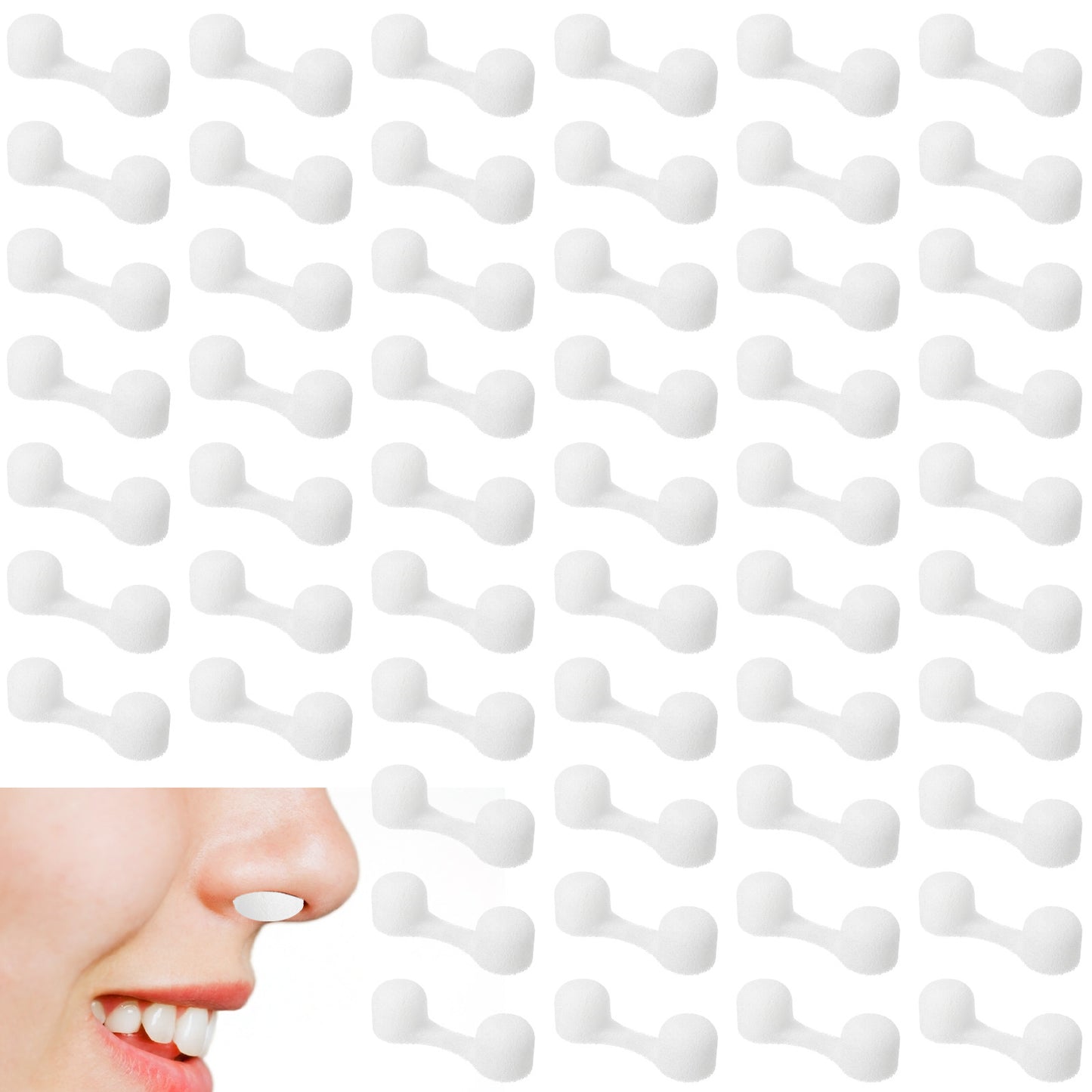 ElevateTech 100 Pieces Nose Plug Filter Disposable Nose Dust Filters Sponge Nostril Filters for Spray Tanning Welding Dust Allergies DustConstruction Areas (White)
