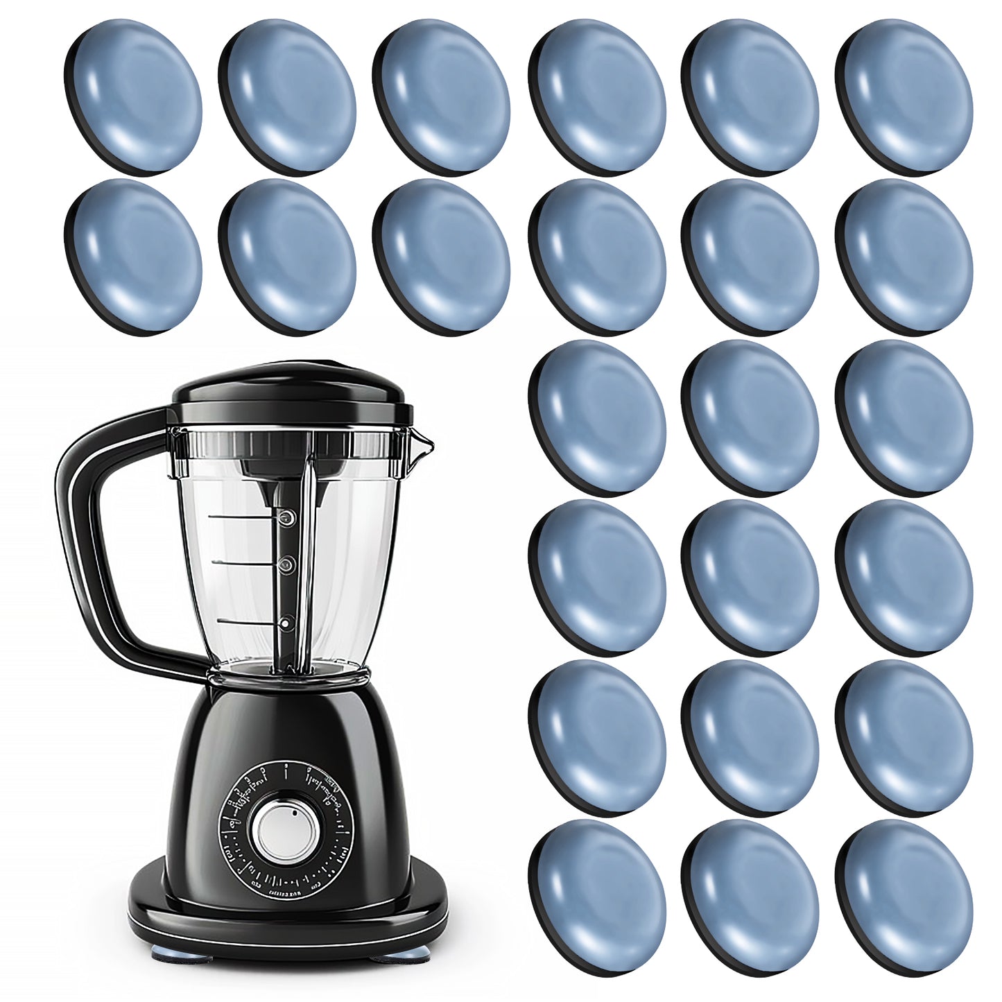 Wanmu 24 PCS Appliance Sliders, Self Adhesive Countertop Caster Wheels Rollers, Small Kitchen Furniture Slider Gadgets for Stand Mixers, Coffee Makers, Air Fryers, Blenders, Pressure Cooker