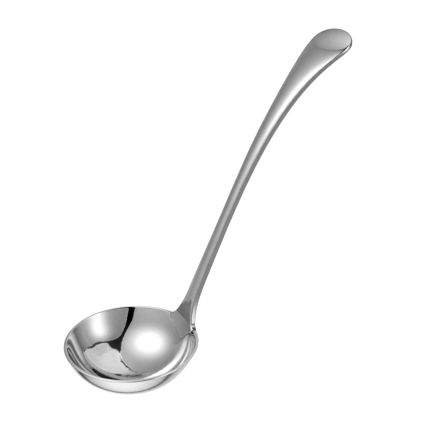 Silver Small Gravy Soup Ladle 304 Stainless Steel Sauce Spoon Ladle Sturdy Ergonomic Combo Best Kitchen Supplies for Stirring Portioning Serving Soup Chili Stew Restaurant Home with Long Handle