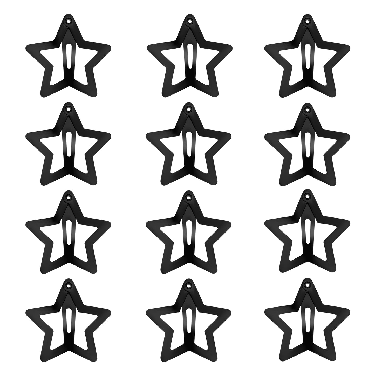 12PCS Metal Star Snap Hair Clips, 1.6 Inches Star Hair Clips for Kids Girls and Women, Silver/Gold/Black Star Snap Hair Barrettes, Non-Slip 2000s Y2K Star Cute Snap Hair Accessories(Black)
