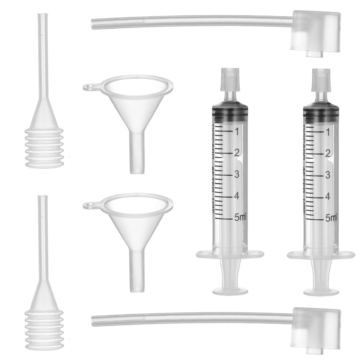 Wanmu 8 Pcs Perfume Refill Tool Kit, Plastic Clear Perfume Dispenser Transfer Tool with Funnels Dispenser Pumps Small Syringes Droppers for Outdoor Travel Refillable Liquid Cosmetic Perfume Bottle