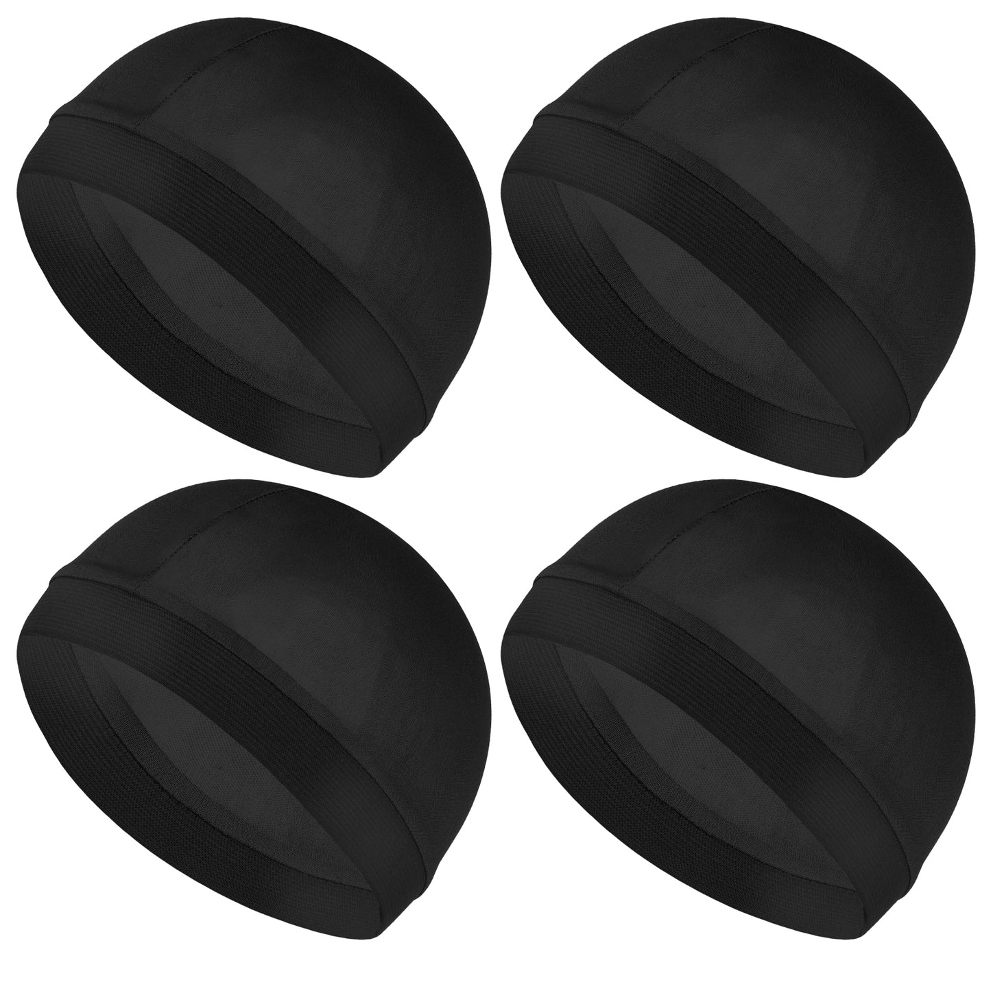 Wanmu 4Pcs Silk Durag for Black Men, Satin Silk Hair Bonnet, Elastic Band Wave Caps for 360 Waves for Sleep Shower
