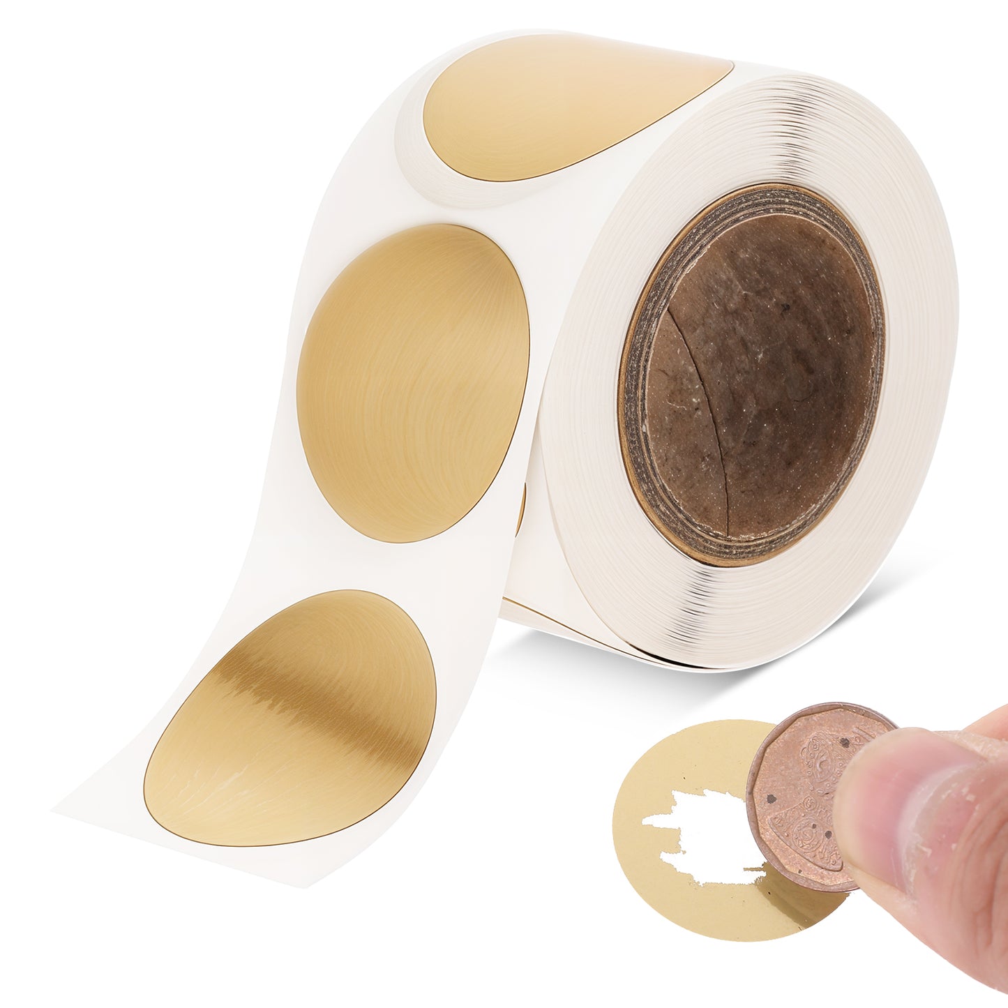 1" Round Scratch Off Stickers Labels Gold Stickers Dot Stickers Permanent Adhesive Coding Label DIY Circle Stickers Envelope Seals for Office Lottery Ticket Raffle Ticket Gender Reveal Reward Program