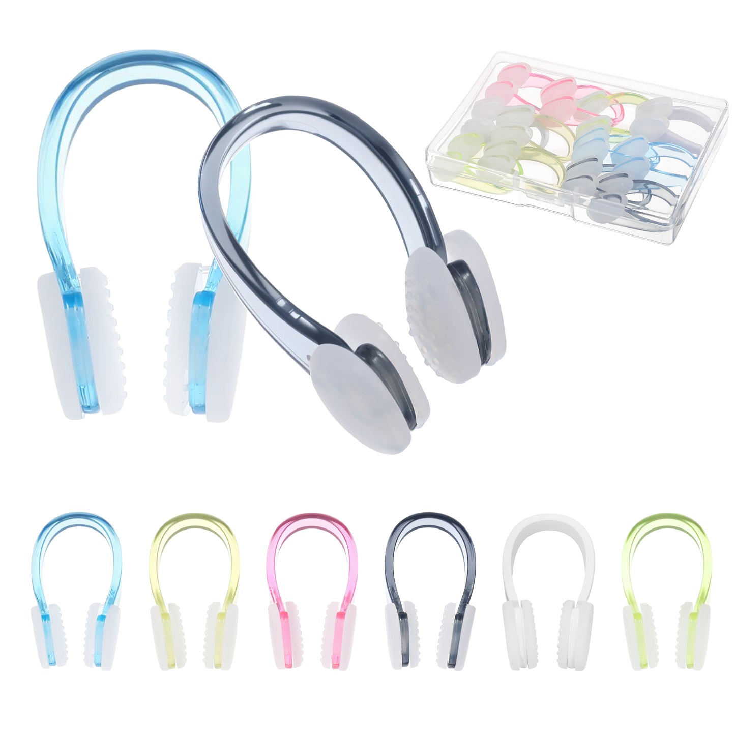Hpmjz 6PCS Nose Clip Bright Colors Swim Nose Plug Waterproof Swimming Noseclip Silicone Gel Swim Noses Plugs Diving Swimming Water Sports Must Haves for Adults Kids Children Aged 7+ (6)