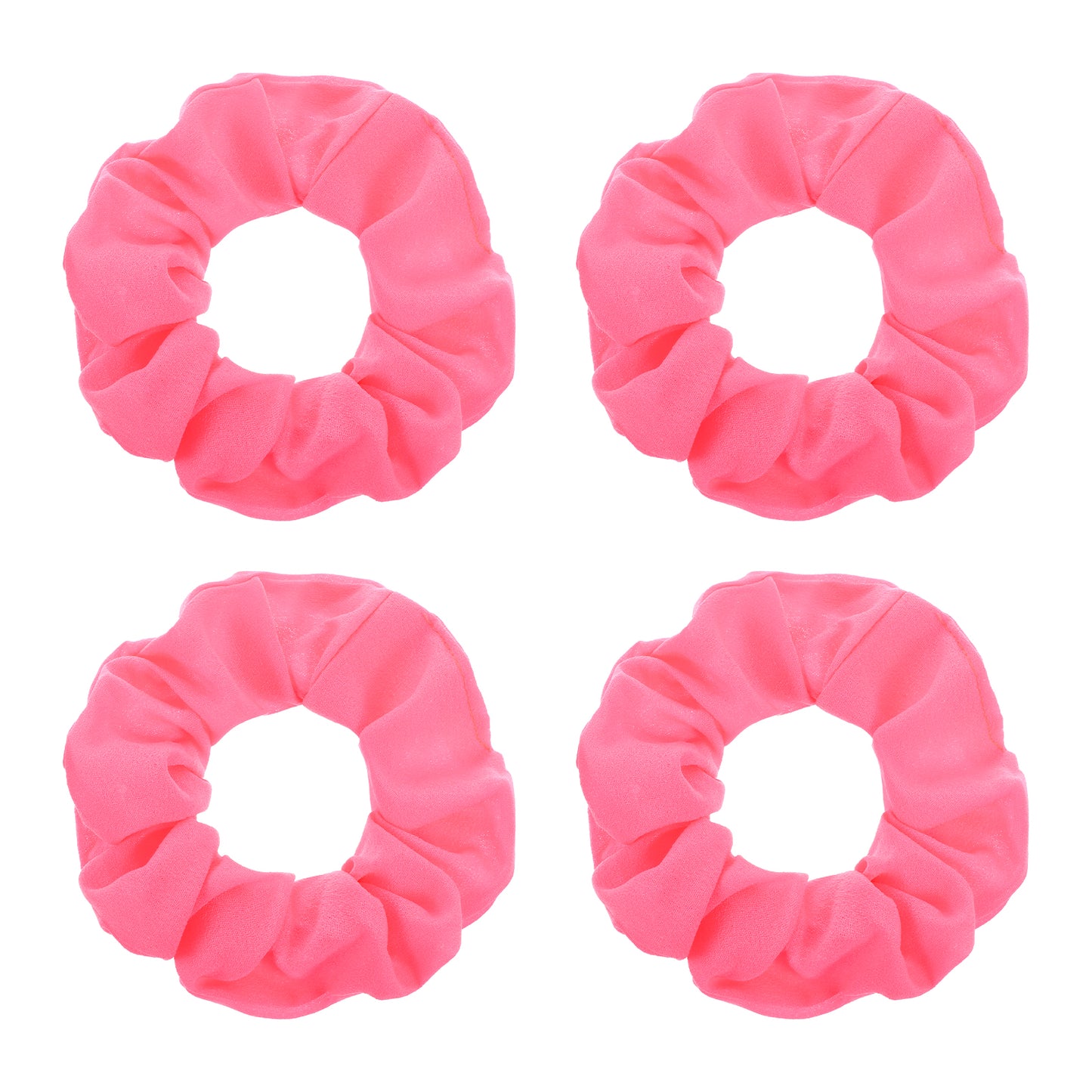 4 Pcs Neon Scrunchies for Hair 80s Soft Hair Scrunchy Elastic Ponytail Hair Ties Solid Colors Thick Bands Hair Accessories for Women Girls Festival Christmas Halloween Party (Rose)