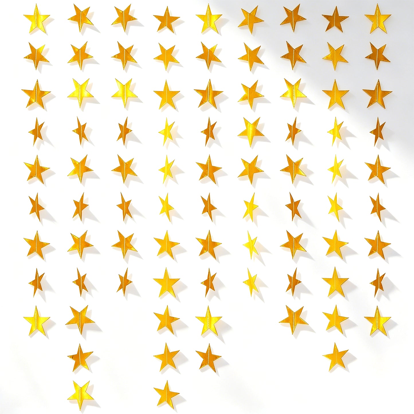 Sibba 6PCS Gold Star Garland Decorations, 78 Feet Glitter Star Paper Garland Banner Hanging Decoration Double Side Gold Stars Streamers for Wedding Birthday Festival Party