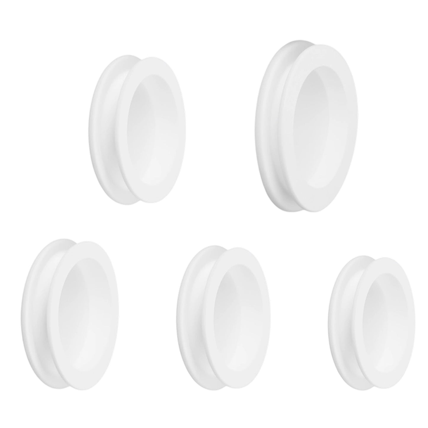 YUXIANLB 5pcs Silicone Piggy Bank Stopper, Durable White Rubber Plugs Snap Replacement Top Hat Grommets Money Saving Box Locking Round Hole Cover Seal for Coin Jar Accessories 36mm, 39mm, 40mm, 45mm