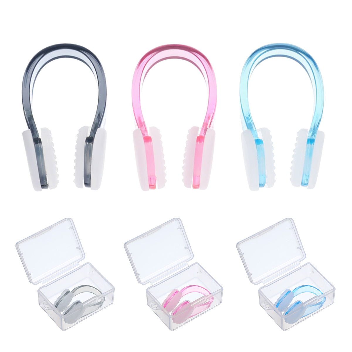 Hpmjz 3Pack Swimming Nose Clips Waterproof Nose Plugs with Storage Case