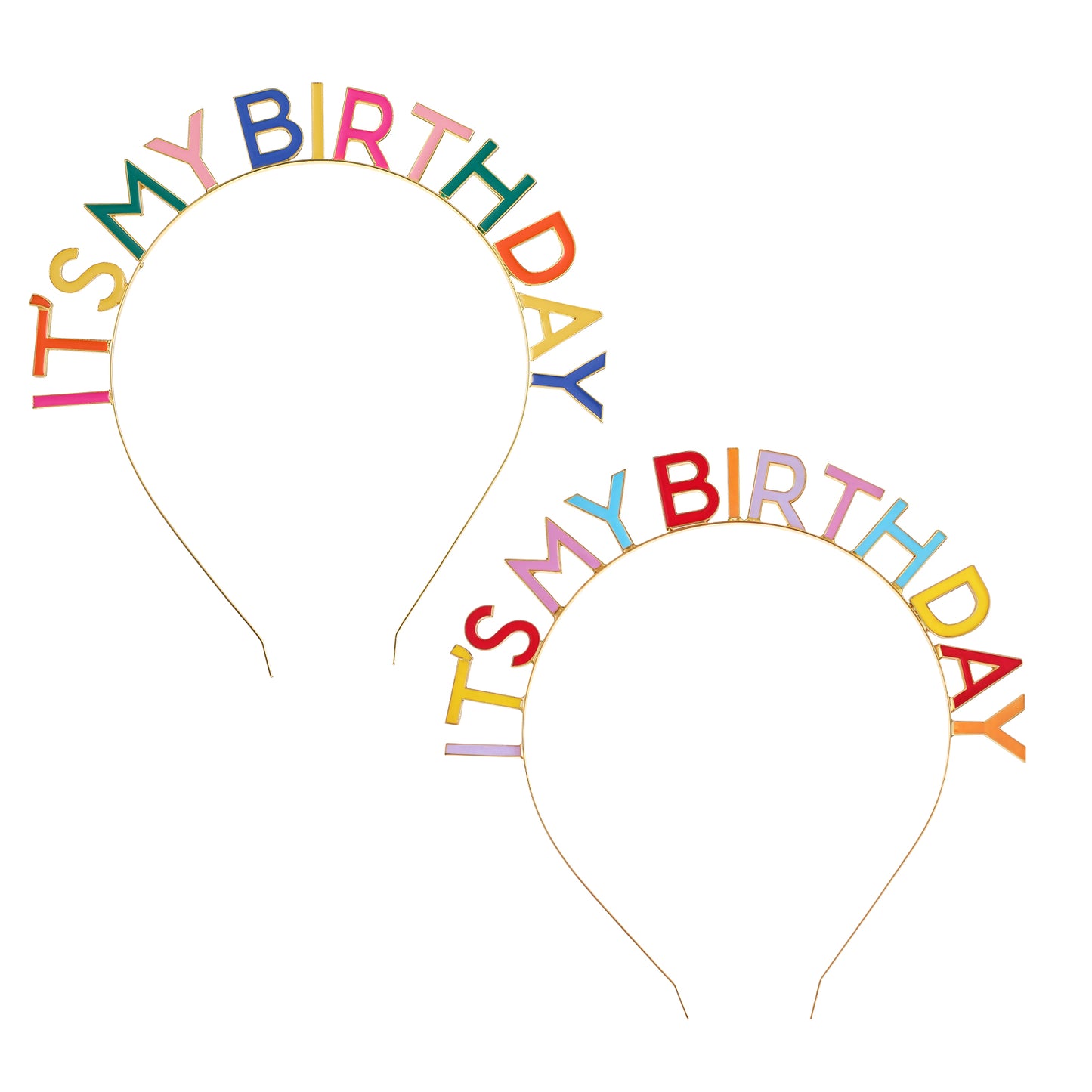 Dimeho 2pcs Rainbow Birthday Headband, It's My Birthday Headband Happy Birthday Crown Rainbow Women's Birthday Tiara Birthday Headpiece Birthday Crown Gift Party Decorations