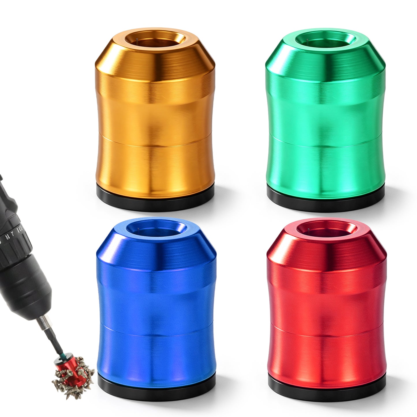 QFGasre 4pcs Screwdriver Heads Magnetic Rings Magnetic Screw Holder Rings Universal Bit Holder for Hex Screwdrivers Power Bits Removable Household Tool for Drills License Plate Screws