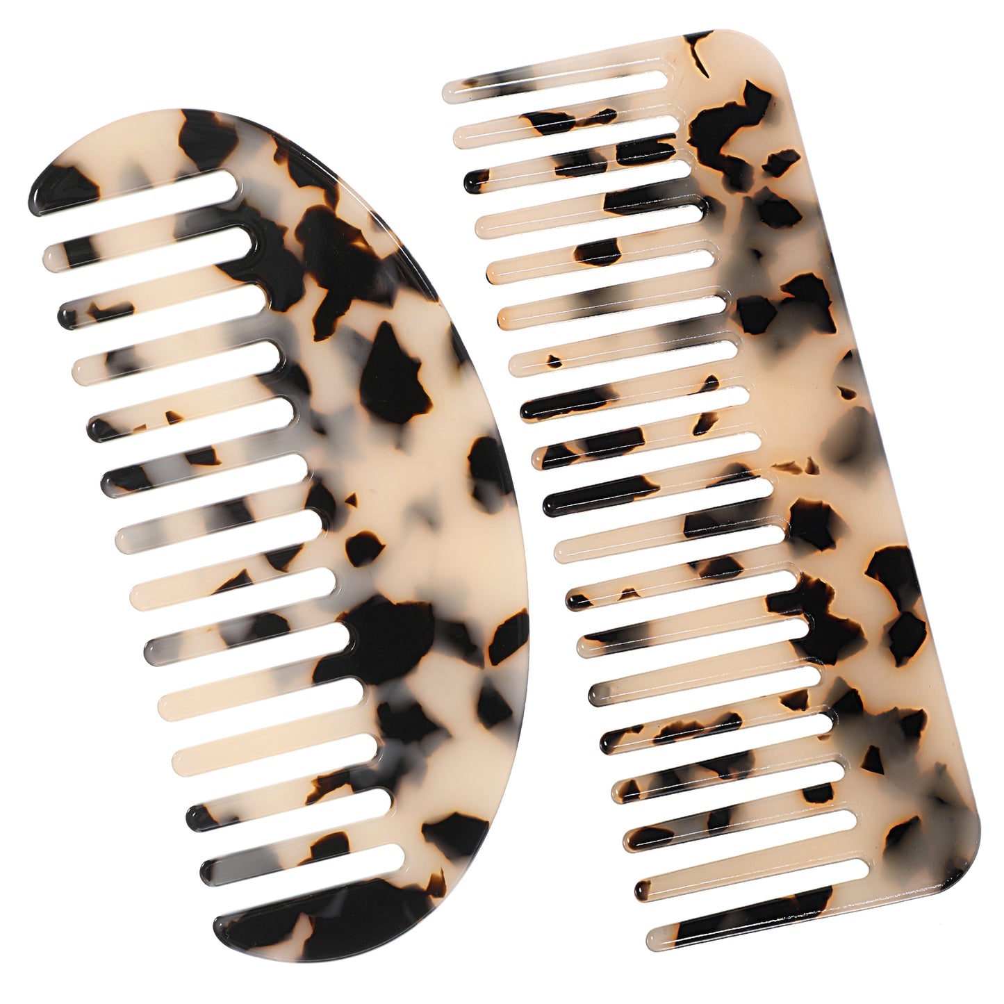 3Pcs Large Hair Detangling Comb Portable Cellulose Acetate Wide Tooth Comb Leopard Purse Comb No Handle Pocket Size Tortoise Hair Comb Fine Dressing Comb for Women Wet Dry Thick Curly Wavy Long Hair