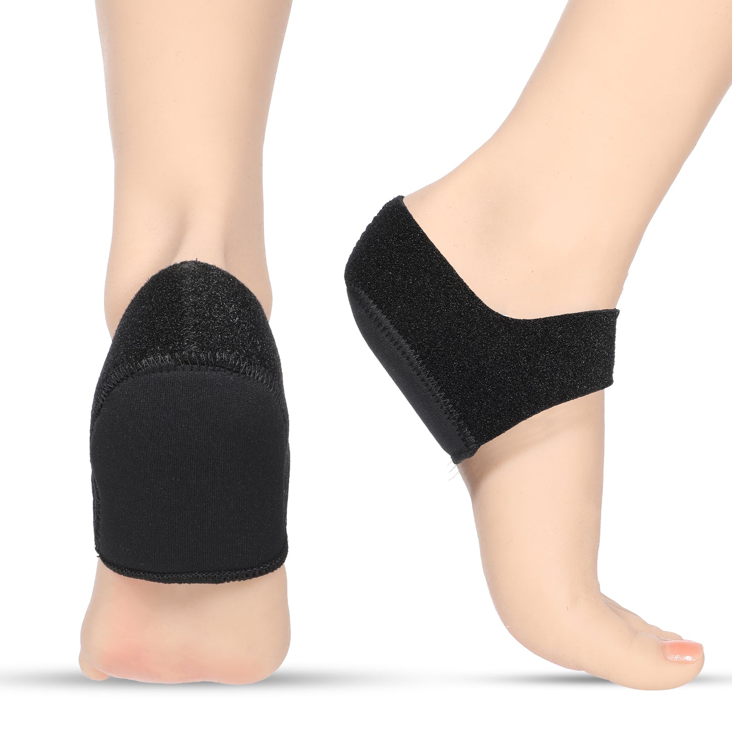 COMNICO Plantar Fasciitis Heel Cup Protectors Heel Inserts Pads Gel Heels Cushion Pads Black Large for Heels Spur Pain Relief Achilles