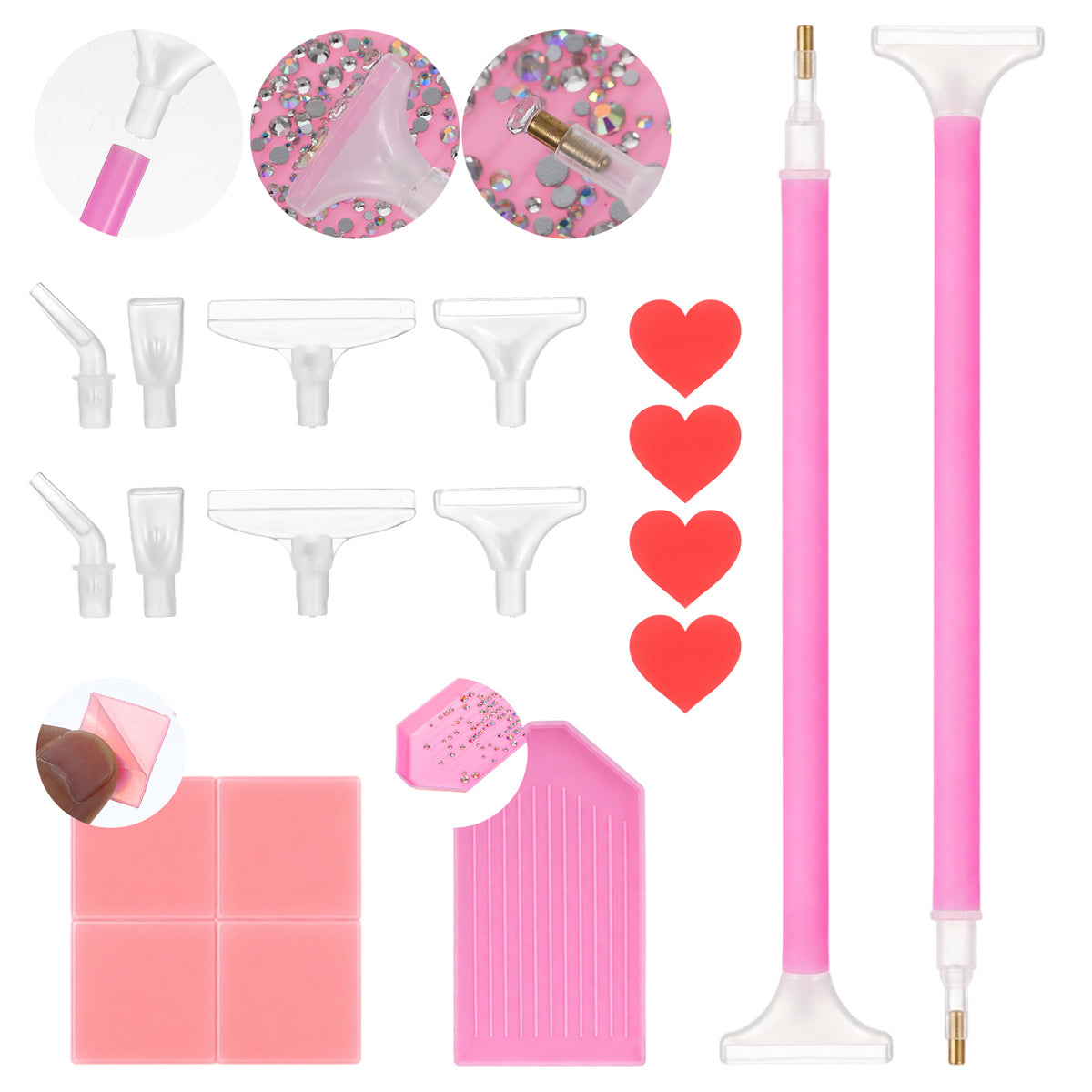 FNANJWQ 4Pcs Dual-Ended Rhinestones Applicator, Rhinestone Pickup Tool Set