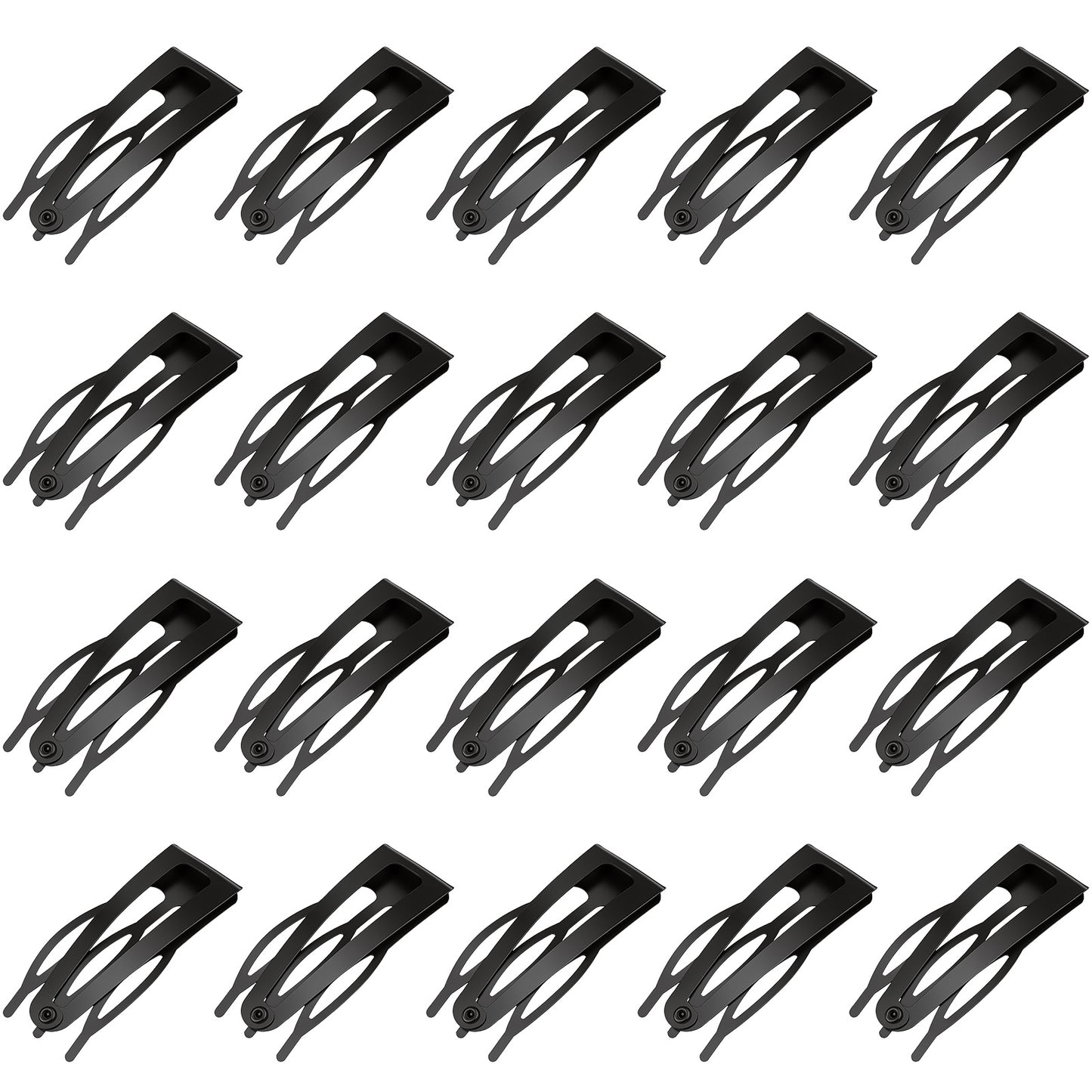 Hadnves 40 PCS Double Grip Metal Snap Hair Clips for Women Girls, Cute Small Black Barrettes, Strong Hold Hair Accessories for Short Thin Fine Women Salon Supplies