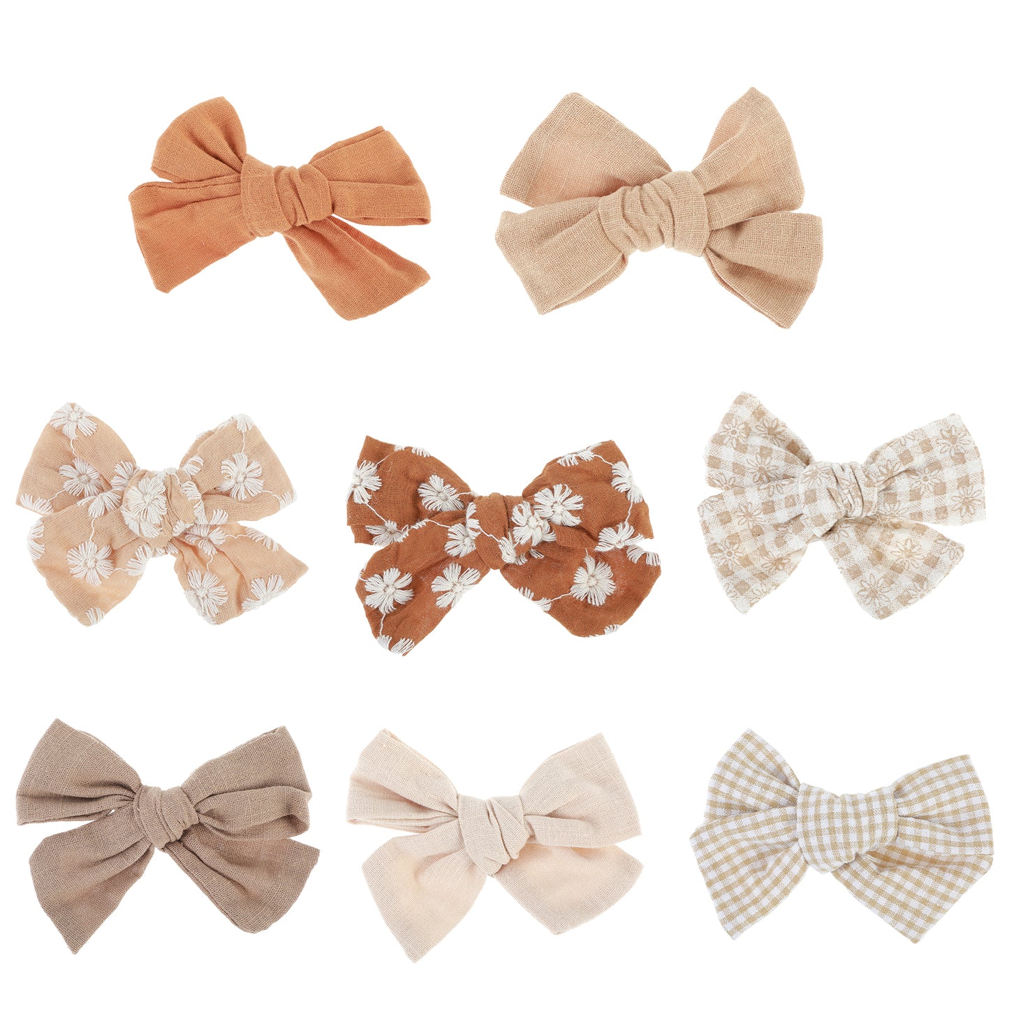 Dimeho 8 PCS Hair Bows for Girls Non Slip Hair Clips Fully Lined Alligator Clips Fine Tiny Hair Barrettes Hair Accessories for Girls Littles Teens