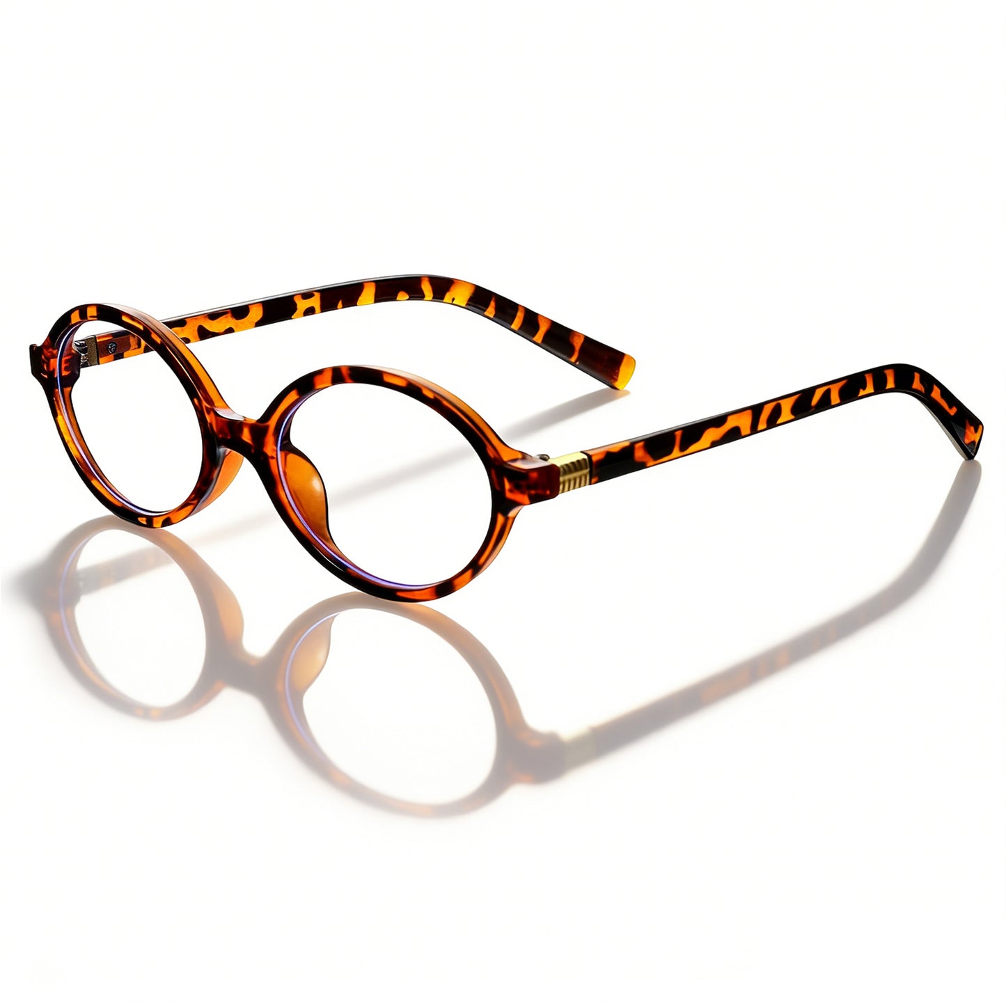 KFHENSOMR Oval Glasses for Women Men Retro Blue Light Blocking Glasses Oval Frame Tortoise Frame Non prescription Bluelight Nerd Eyeglasses for Computer Screen (Style 2)