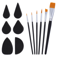 QFGasre Face Paint Brush Set, 12 Pcs Face Painting Brushes and Sponges Set for Body Face-Paint Brushes for Acrylic Painting Oil Watercolor Artist Paintbrush for Adult Party Halloween Festival Makeup