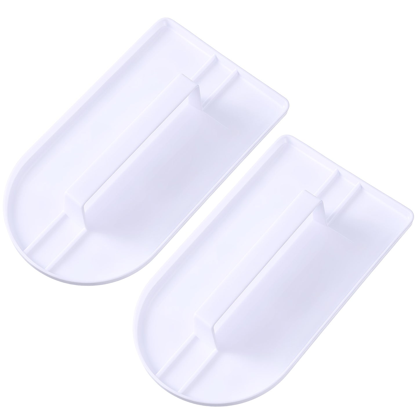 YUXIANLB 2pcs Fondant Smoother Scraper, White Angles Cake 5.71x3.15" Decoration Non-Slip Tools Icing Plastic Flexible Smoothing Polisher Finisher Sugar Craft Leveler for Bread