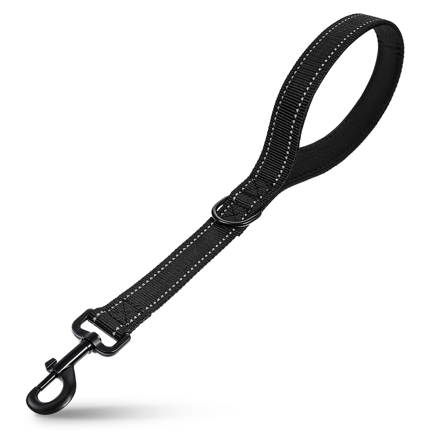 Wanmu Short Dog Leash, 18 Inch Strong Training Leash for Dogs That Pull, Heavy Duty Traffic Leash with Padded Handle, Black Leash for Large Breed Dogs