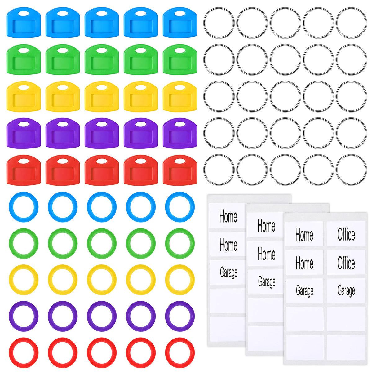 Gjinxi 75 Pcs Colored Silicone Key Covers Caps Identifiers Set with Label