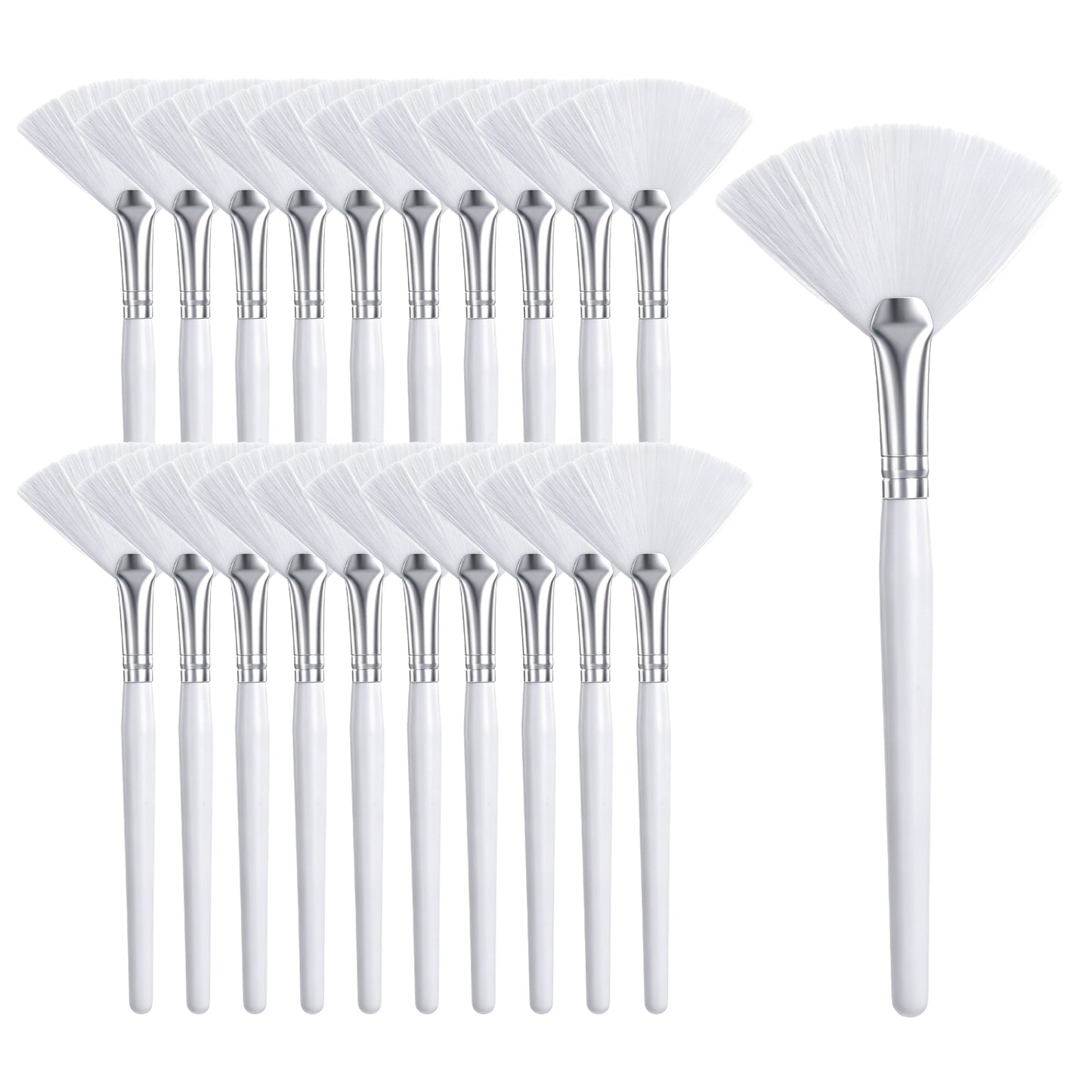 Hadnves 20 PCS Fan Brushes Facial Mask Acid Applicator Brush Soft Face Mask Brush for Women Girls Esthetician Cosmetic Brushes for Mud Clay Acid Masks Cream Makeup Peel Multi Use Tools