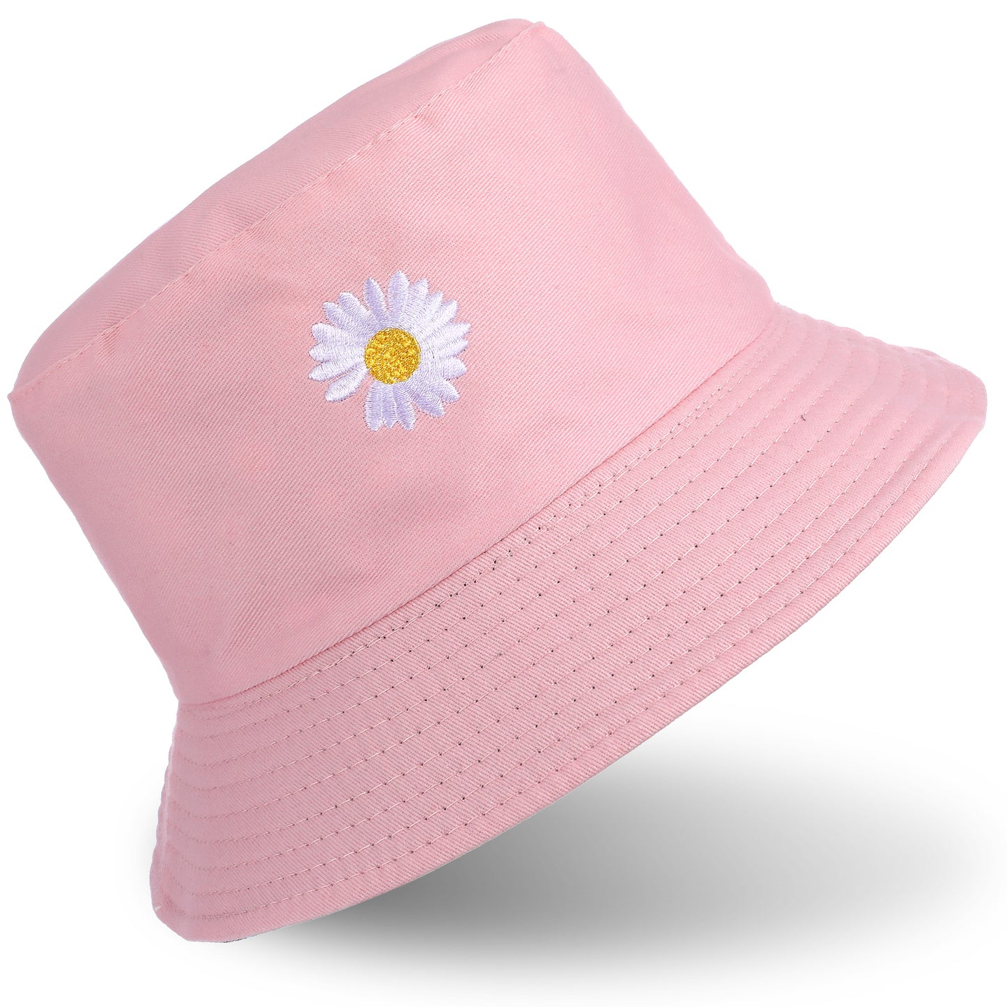 Bucket Hat Summer Reversible Hat Travel Straw Fisherman Wide Brim Travel Bucket Sun Protection Headwear Beach Summer Spring Costume Vacation Clothing Cap (Pink)