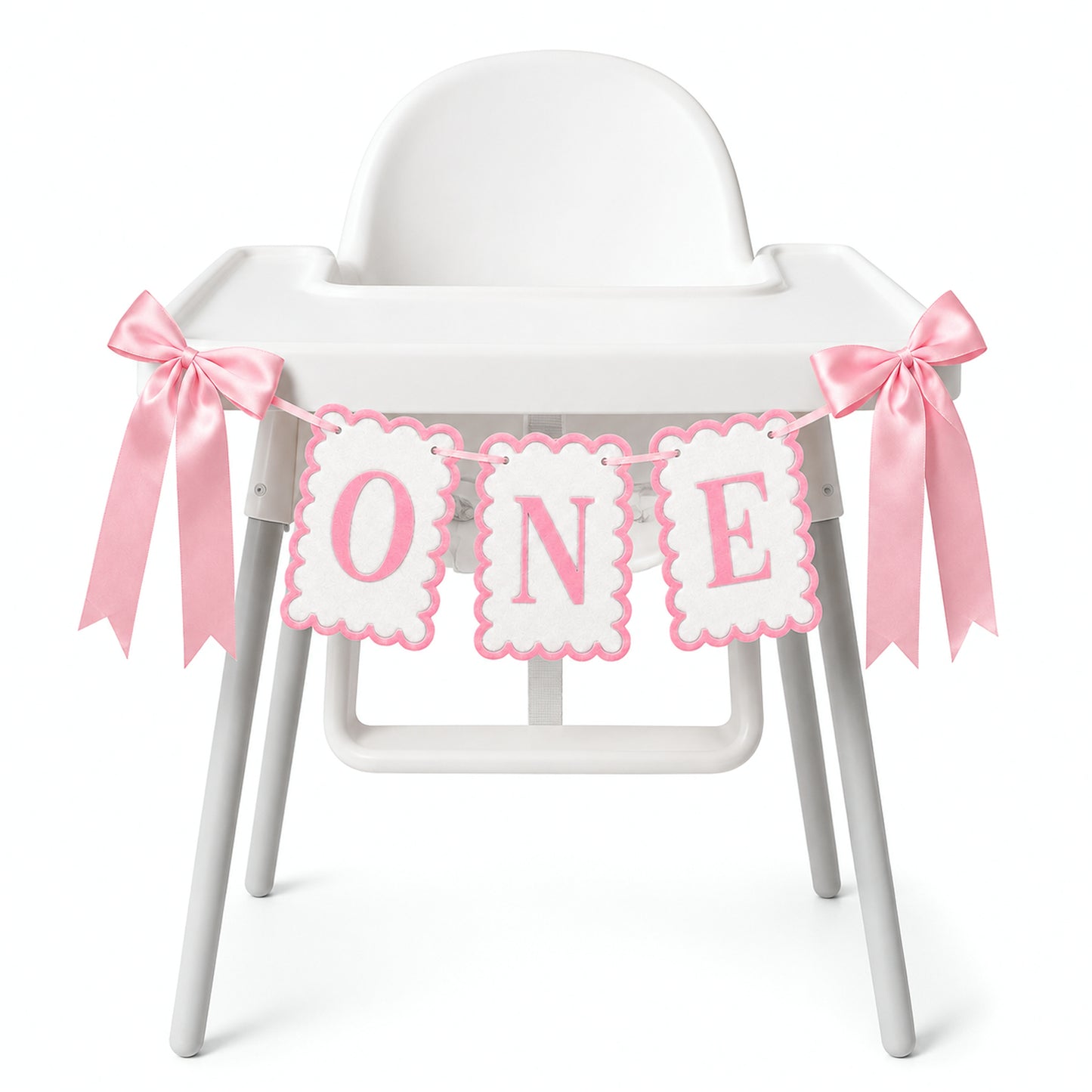 Hadnves One High Chair Banner for First Birthday Girl