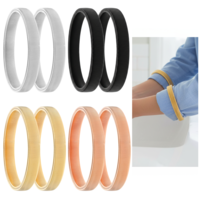 Wanmu 8Pcs Sleeve Garters for Women and Men, Anti-Slip Elastic Shirt Sleeve Holders, Stretchy Metal Armbands Fixing Long Sleeves (Gold, Silver, Black, Light Brown)