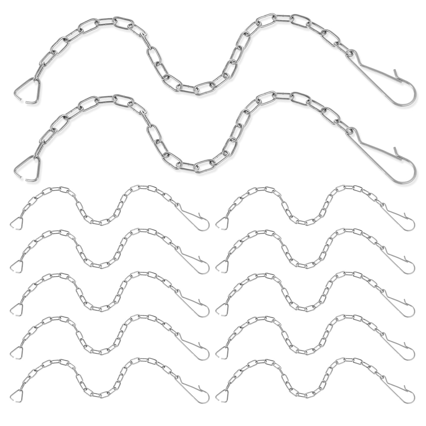 12Pcs Toilet Bowl Chain Replacement Toilet Handle Chain Stainless Steel Universal Toilets Flapper Replacement Kit Toilets Lift Chains with Hook Pump Flush Chains Adjustable Fit Most Flapper