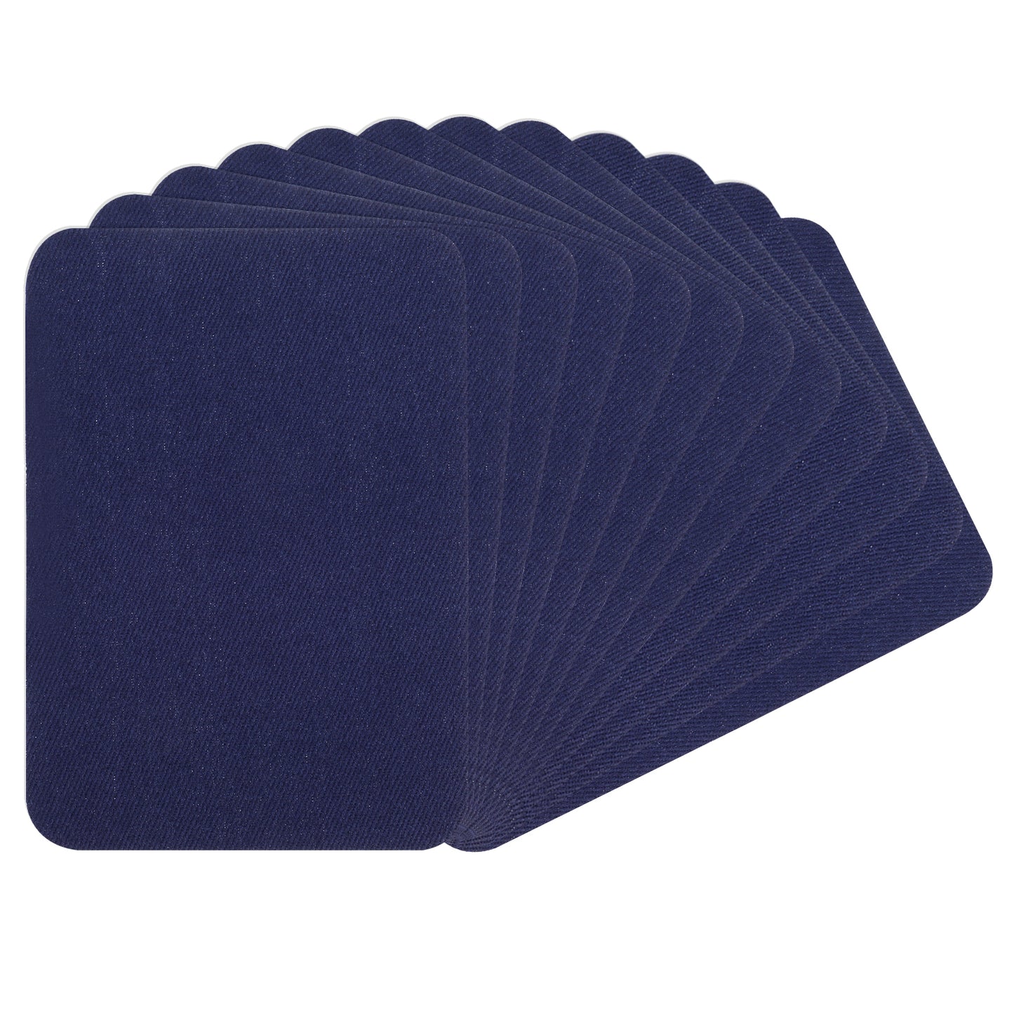 12PCS Iron-on Fabric Repair Patches, 4 x 3 Inches Cotton Iron on Patches for Clothing Inside & Outside Repair, Fabric Patches Iron on Clothes Repair Decorating Kit, Strongest Glue Cotton(Blue)