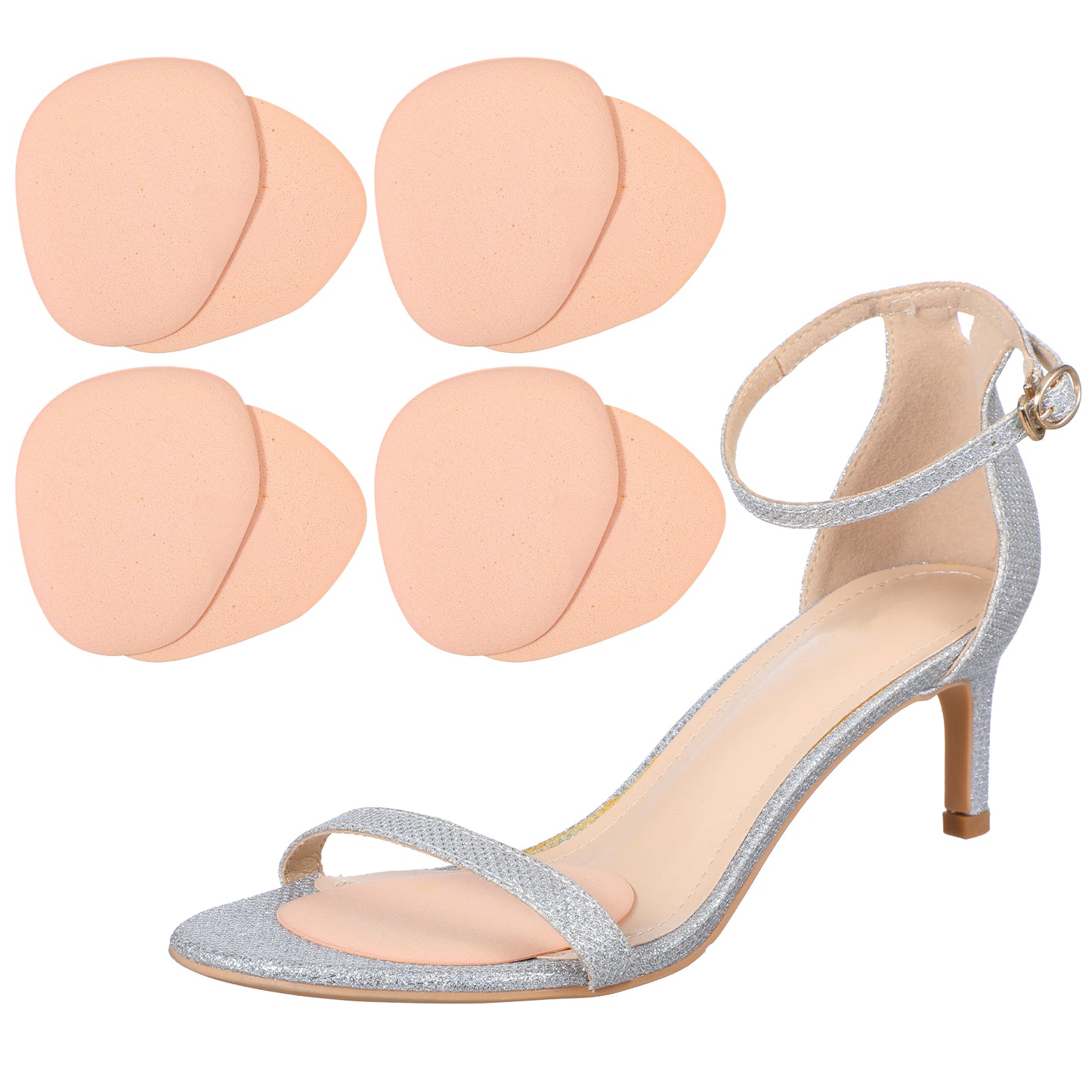 8 Pieces Metatarsal Pads for Women Men Anti-Slip Ball of Foot Cushion Adhesive Forefoot Pads Soft Comfort Foot Insert Pad Support Mat for High Heels Sandals Shopping Sneakers Wedding