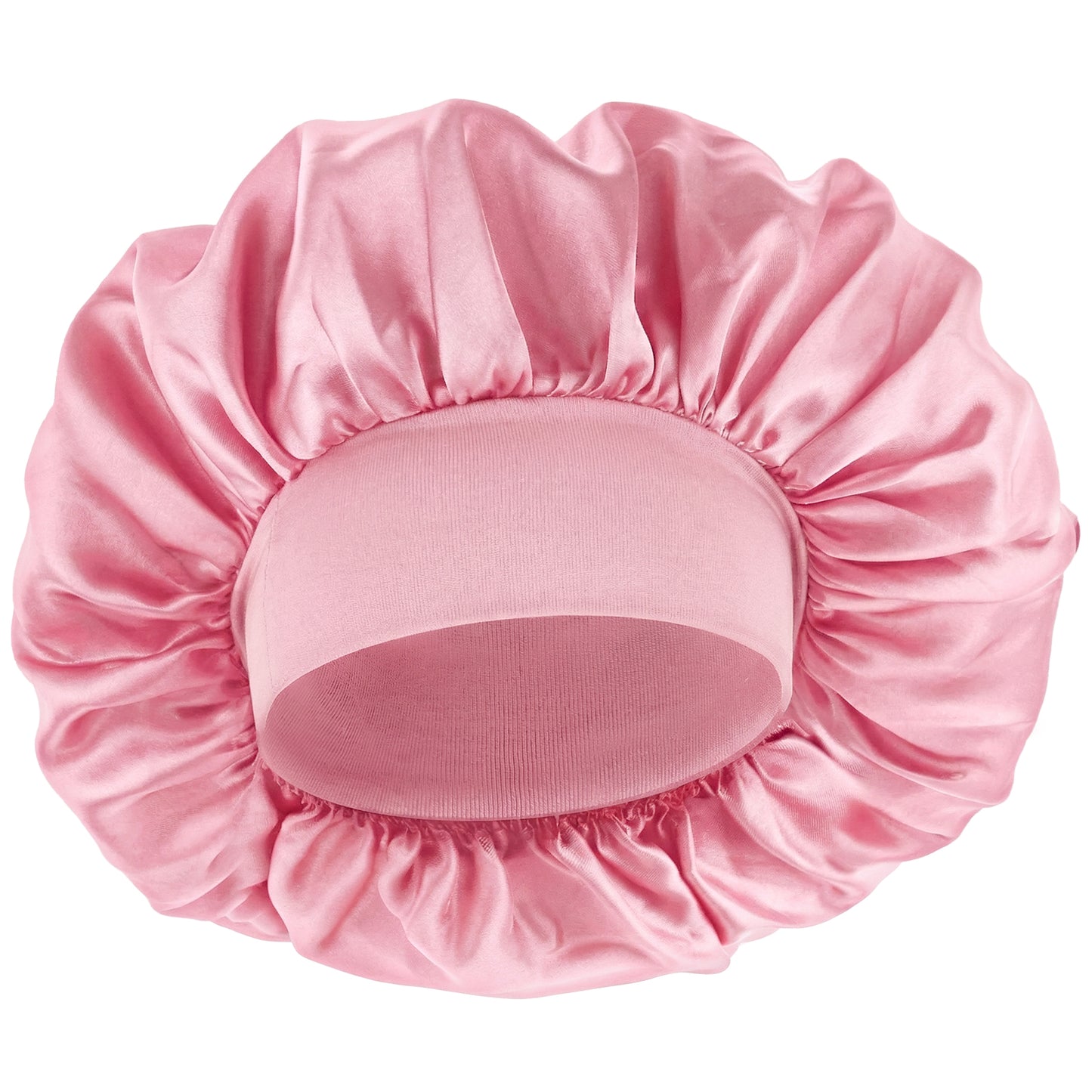 WLLHYF Silk Bonnet for Men, Satin Bonnet Single Layer Elastic Band Silk Sleep Cap Black Soft Adjustable Hair Cap Hair Wrap Large Bonnets for Women Sleeping (Pink)