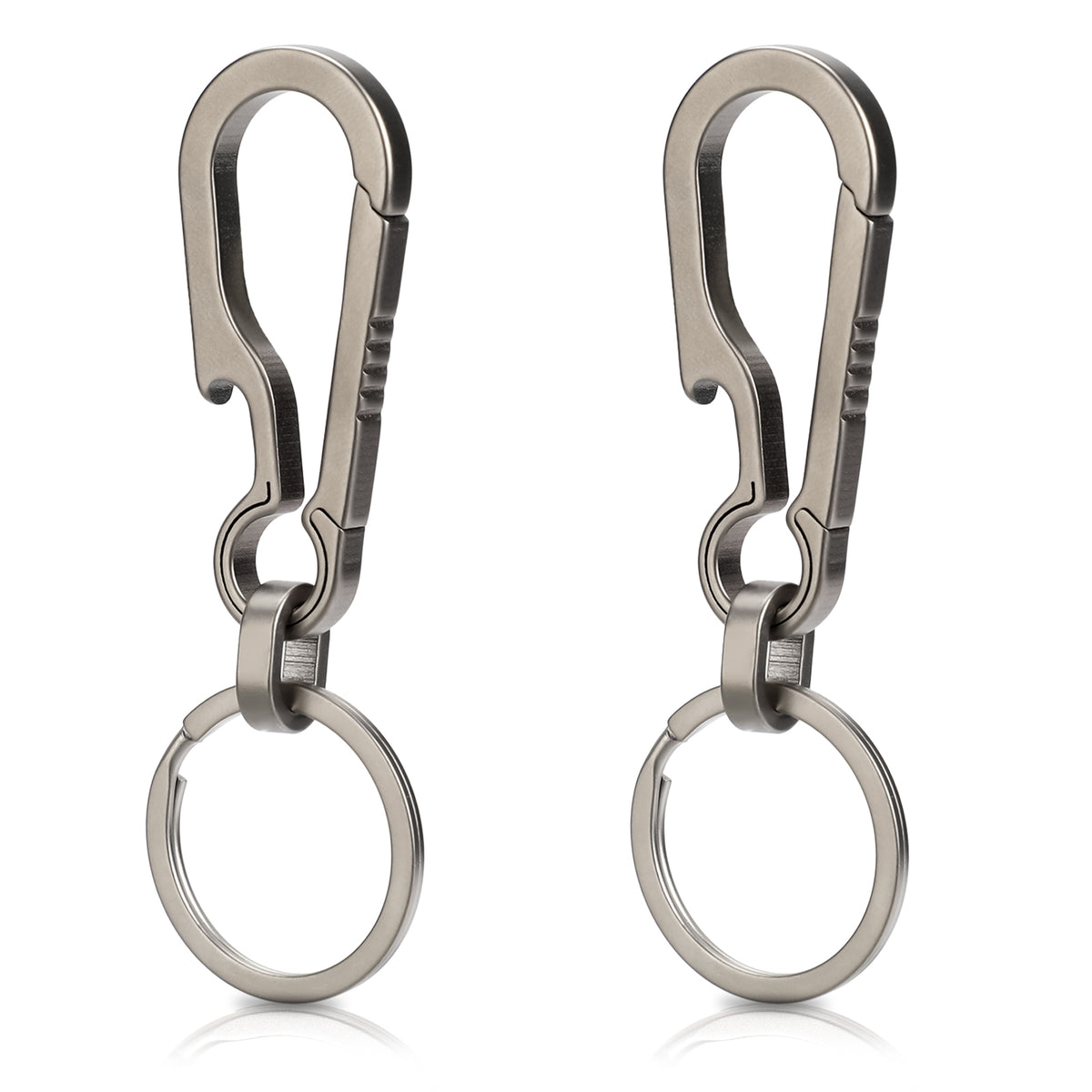 Gjinxi Titanium Carabin Clip Hook 2Pcs EDC Small Heavy Duty Keychain Clips Anti-Lost Quick Release Key Chain Multifunctional Backpack Clasps Organizer Accessory for Keys Waist Pack