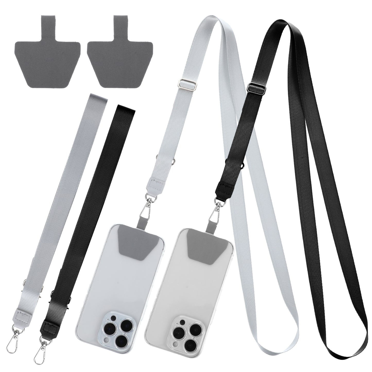 COMNICO 2PCS Crossbody Phone Lanyard Strap with Patch Phone Lanyard Universal Adjustable Lanyards Crossbody Neck Strap Multifuctional CellPhone Lanyards Compatible with Most Smartphones