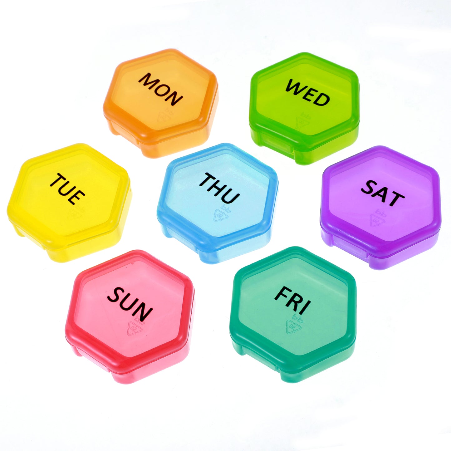 7Pcs Small Weekly Pill Organizer Travel Pill Box Portable 7 Day Mini Pill Organizer Large Capacity Vitamin Case Pill Containers for Pocket Purse Briefcase Travel Medicine Cod Liver Oil Storage Box