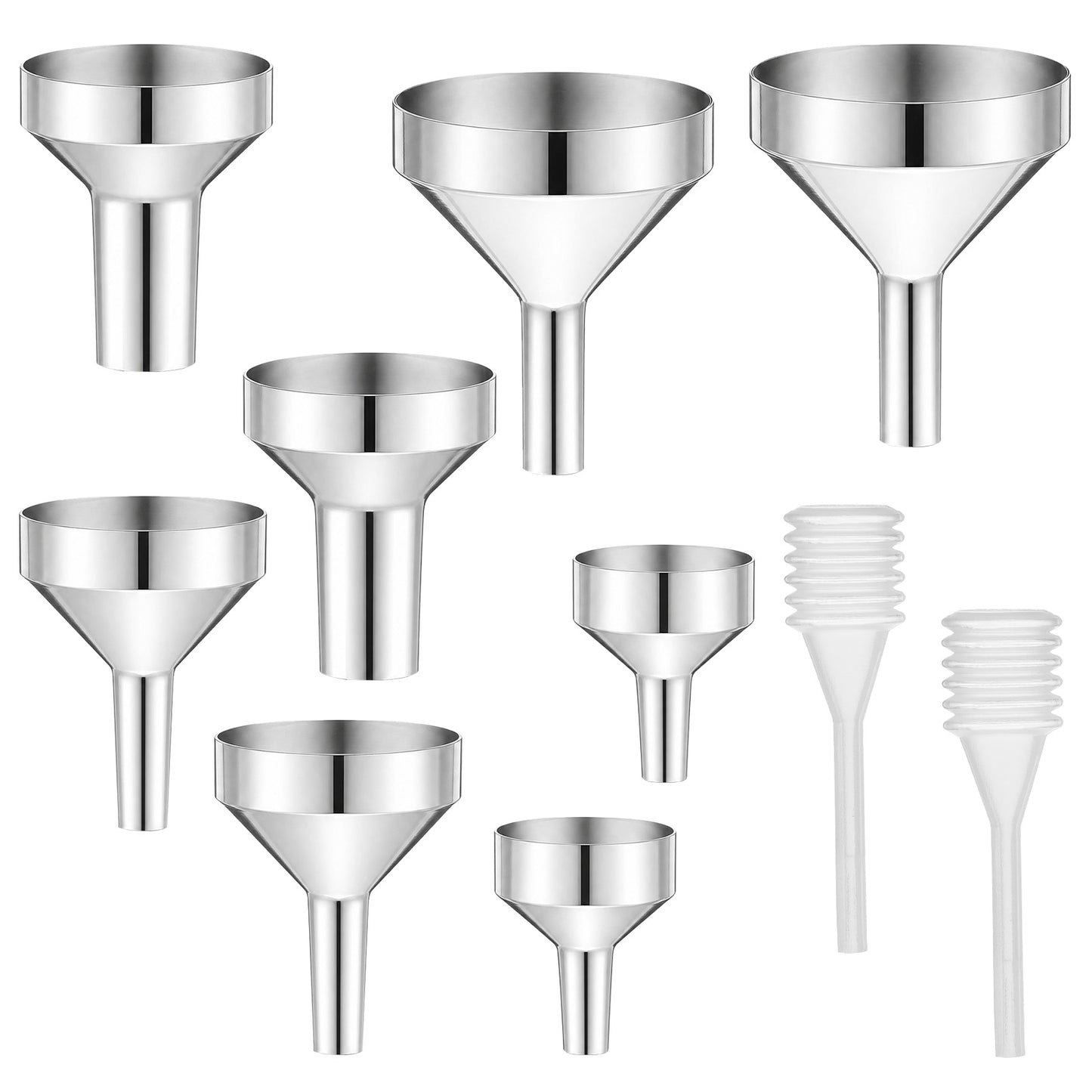 Hadnves 8 Pcs Small Metal Funnels Mini Bottle Funnel Miniature Atomizers