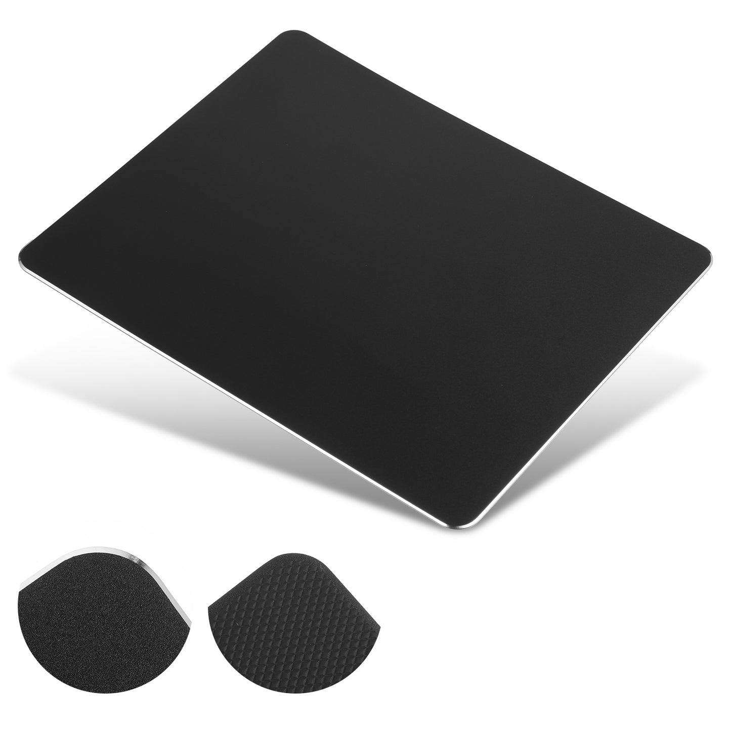 Hard Metal Mouse Pad for Desk, Aluminum Solid Mouse Pad with Stable Rubber Base, Firm Mousepad Gaming Mousepad No Smell Waterproof Fast and Accurate Mouses Control for Travel and Home Office (Black)
