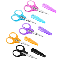 5pcs Small Craft Scissors 3.5"Tiny Travel Scissors with Cover All Purpose Sharp Scissors Stainless Steel Straight Fine Tips Mini Sewing Scissors Precision Detail Cutting for Knit Craft Stitch Crochet