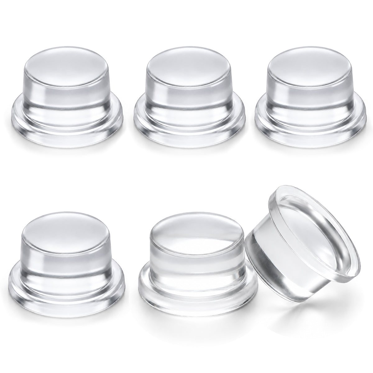 Qianyu 6 Pcs Clear Door Stoppers for Wall 1' Thick Protector Cushions