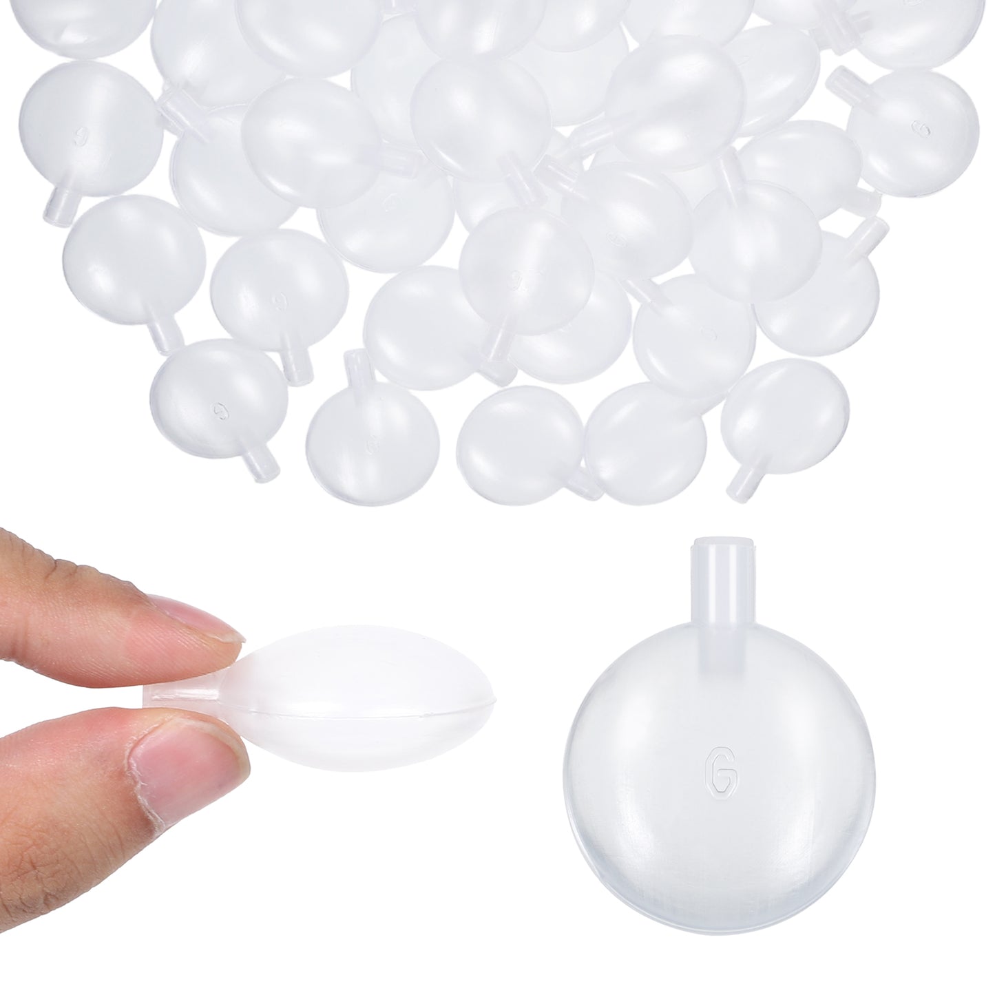 Qianyu 50 Pcs Squeakers for Dog Toys Noise Maker Plush Toy 35mm Clear Dog Toy Squeaker Repair Reed Insert Replacement Noise Generator Plush Accessories Dogs and Cats Sounder Toys Repair for Pet Supply