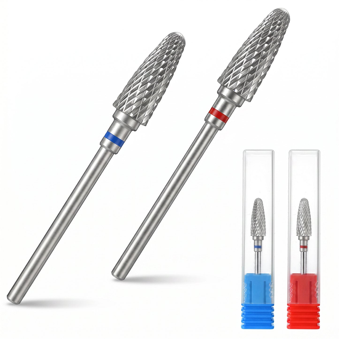 2 pcs Tungsten Carbide Nail Drill Bits, 3/32'' Cuticle Bit for Drill, Professional Diamond Bits Manicure Pedicure, Quick Removal of Acrylic Gel Nails