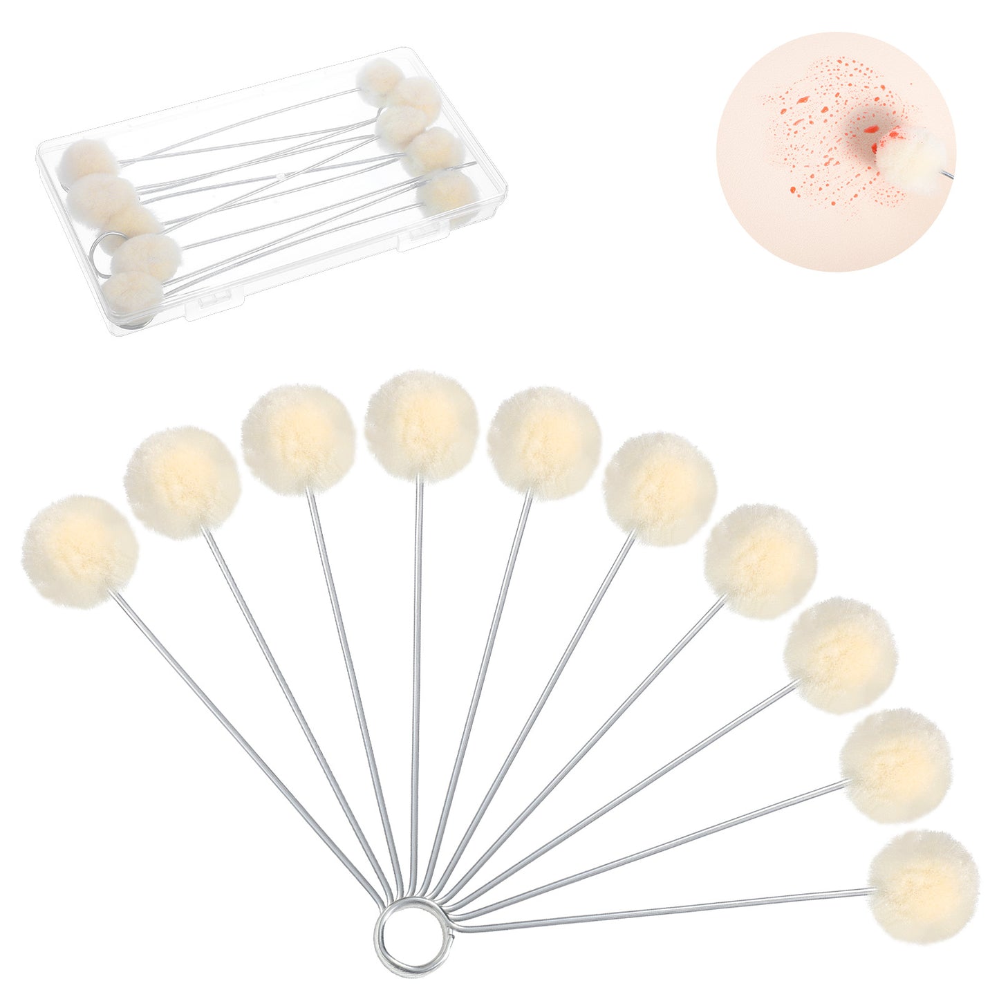 25 Pcs Daubers Ball Brush Leather Dye Tool with Metal Handle Leather Dye Applicator Balls Dauber Dyeing Applicator for Dying Staining DIY Crafts Projects Shoe Shine Polish Metal Handle