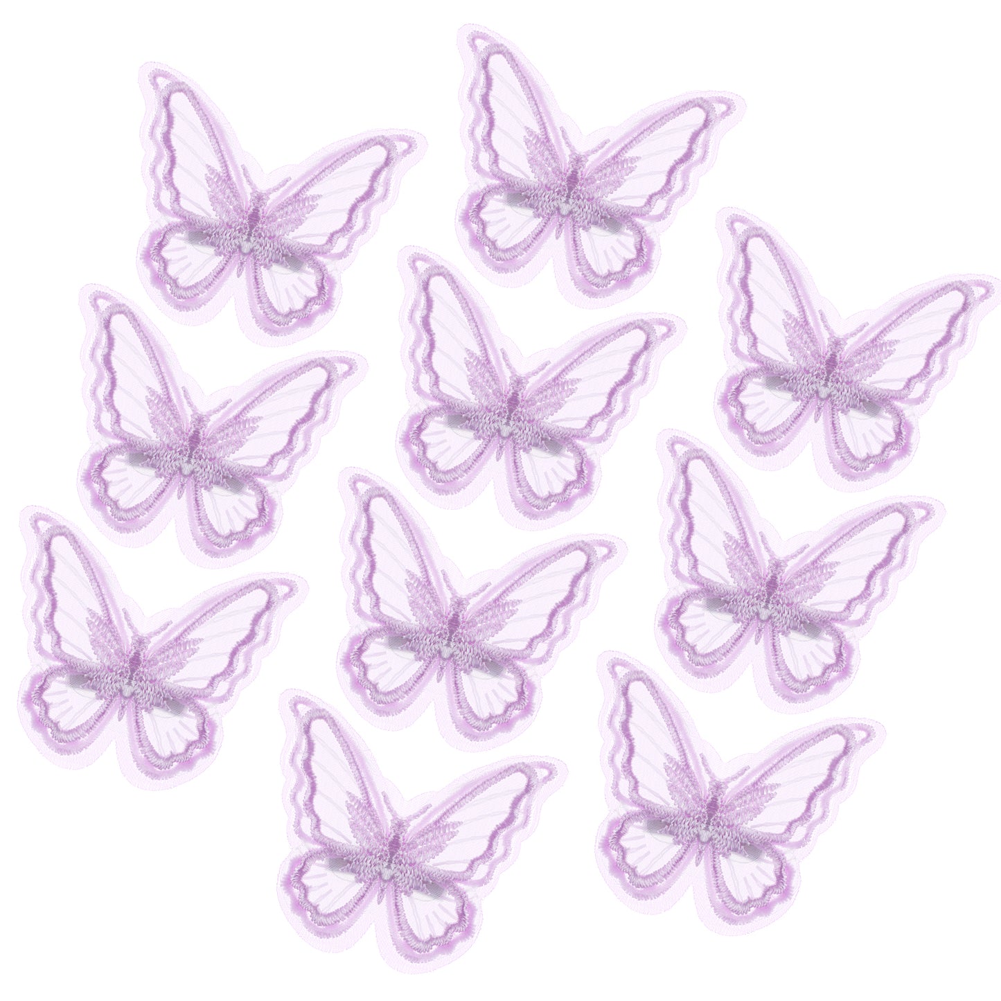 10 Pcs Purple Butterfly Hair Clips Wedding Embroidery Pins Lace Fairy Aesthetic Hair Styling Accessories Decor for Porm Party Birthday Bridal Women Girls