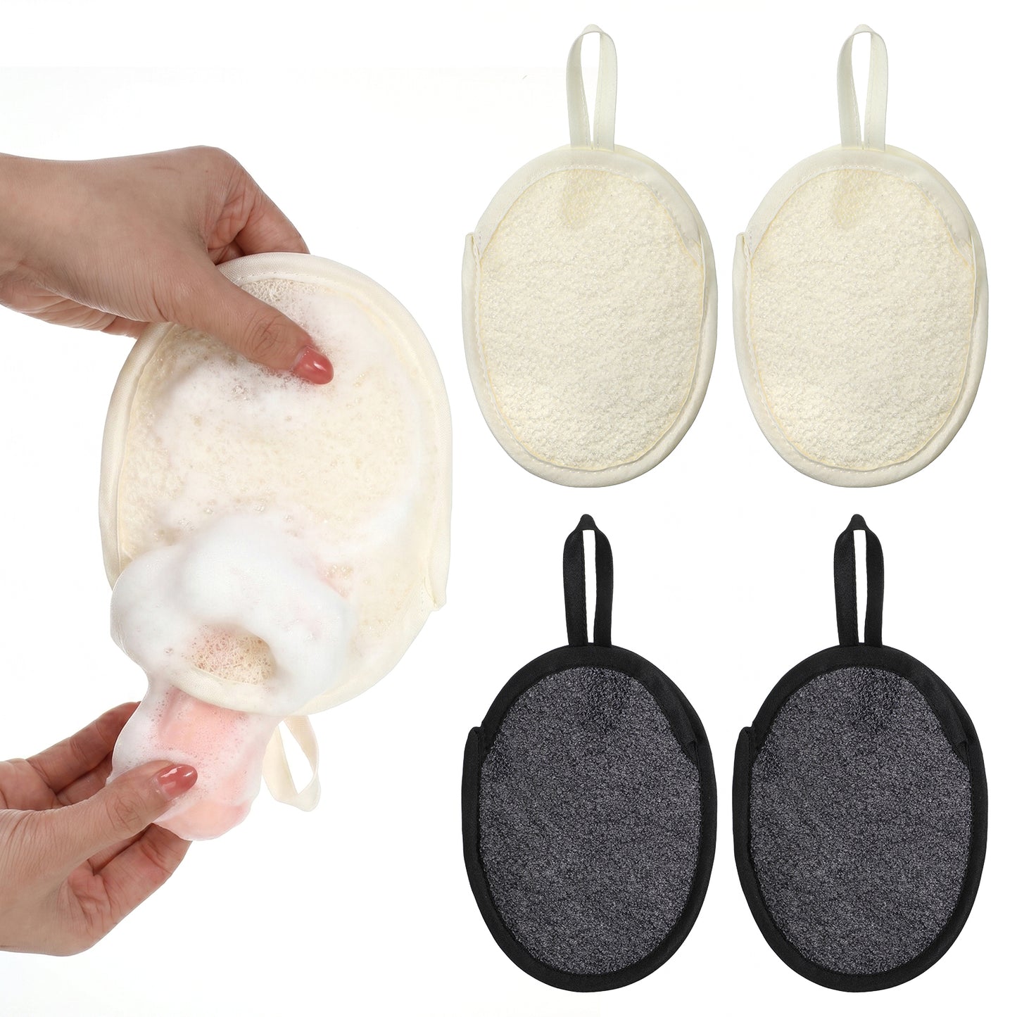 4 Pack Soap Saver Bag Exfoliating Soap Pouch Portable Hangable Bar soap Holder Soft Shower Soaps Bag Sleeve Container for Women Men Body Wash Bath Travel Home Bathing Accessories