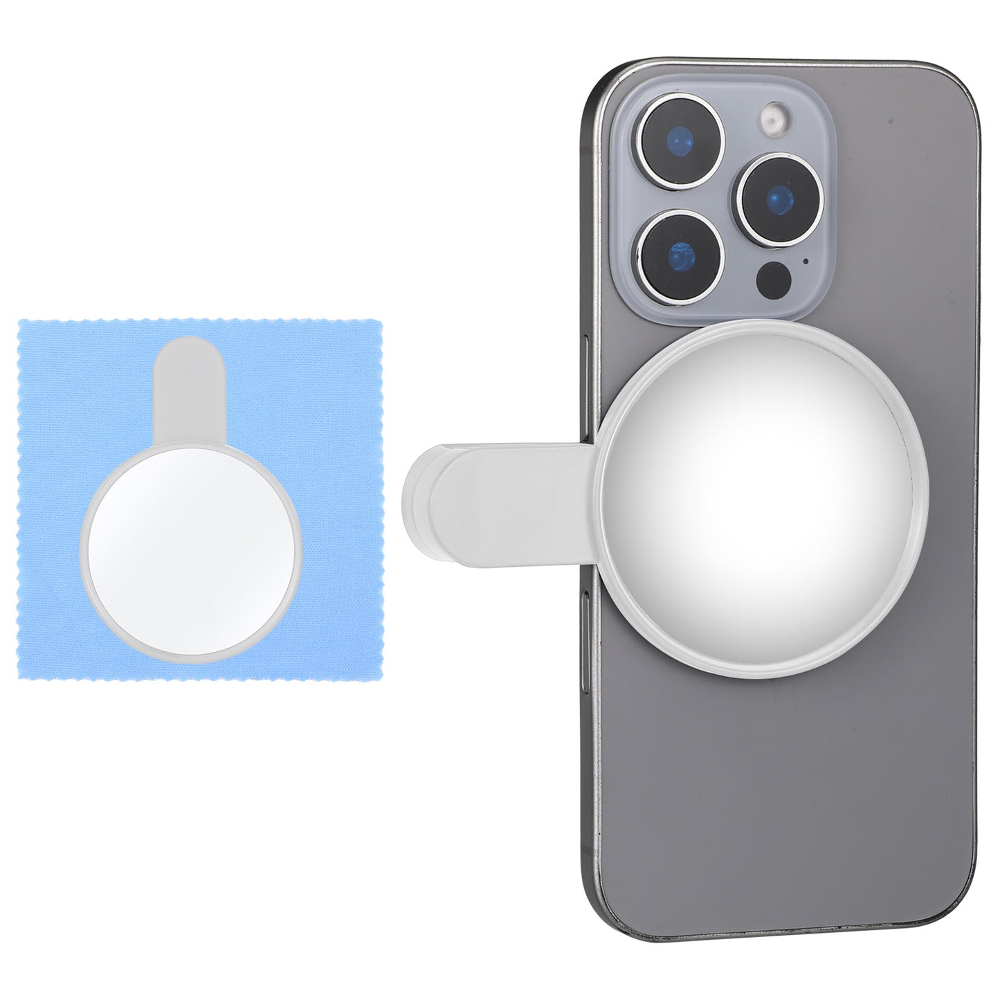 Hecila 2 Pcs Selfie Mirror Compact Phone Mirror for Back Camera Monitor Universal Phone Clip for Photo Video Vlog Live Streaming Smartphone Accessories for Precise Framing Improved Composition
