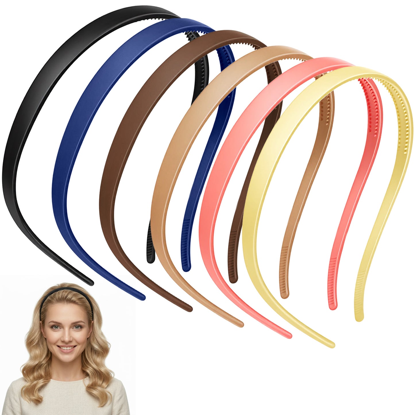 Gjinxi 6 Pcs Headbands for Glasses Wearers, No Pressure, Non Slip Hairbands No Headache Square Sunglasses Headband for Girls Women Hair Accessories