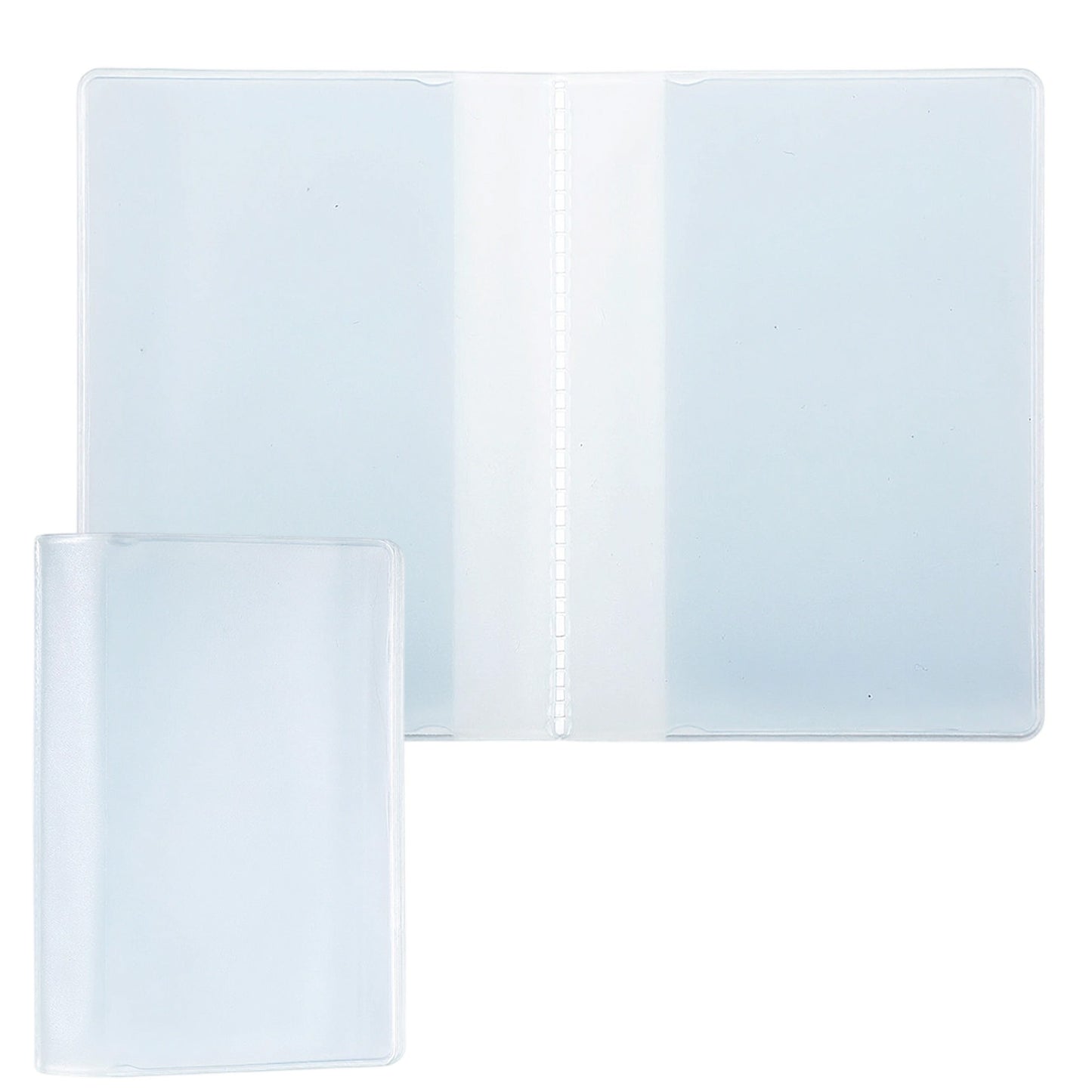 Wanmu Set of 2 Clear Credit Card Holder, Plastic Wallet Insert with 10 Protective Slots for Photos ID, Compatible with Men & Women Bifold Wallets