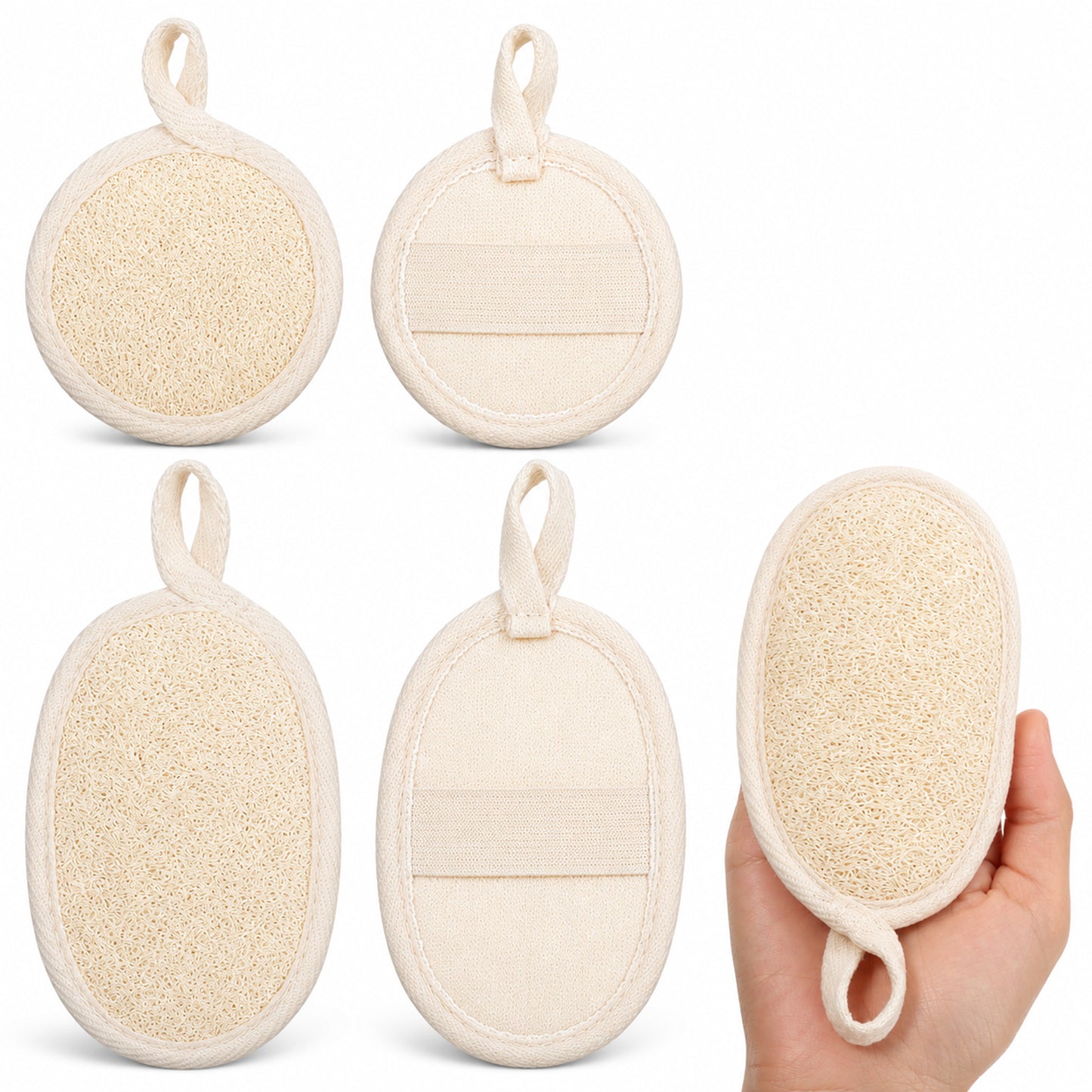 YUXIANLB 4 Pc Loofah Sponge Exfoliating Facial Scrubber,Loofah Exfoliating